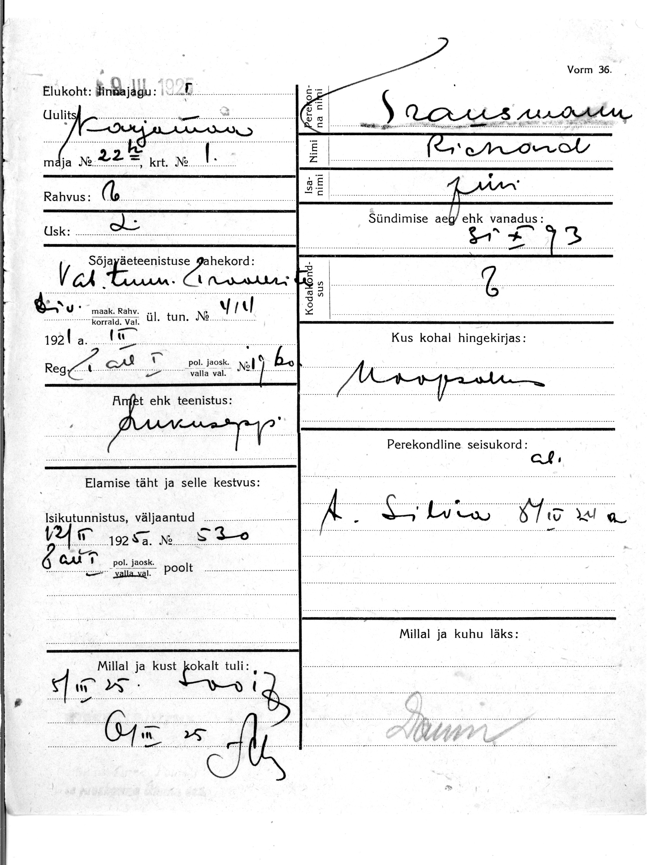 Trausmann, Rihard, Jüri