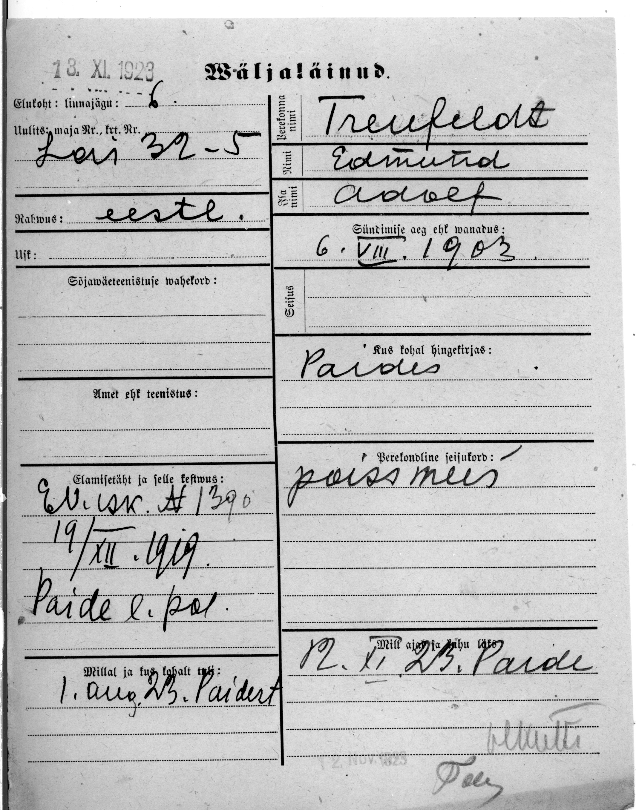 Treufeldt, Edmund, Adolf