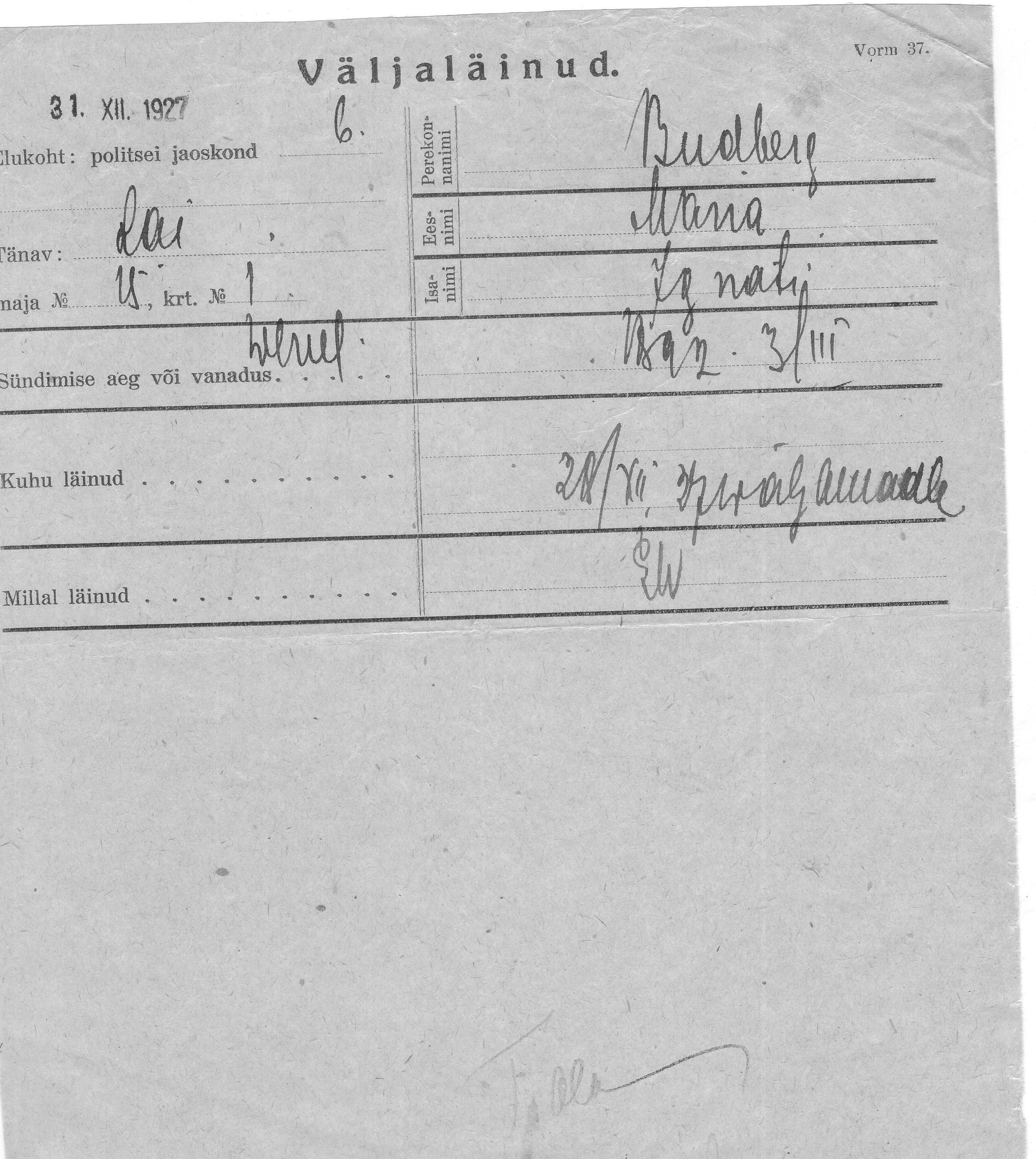 Budberg, Maria, Ignati