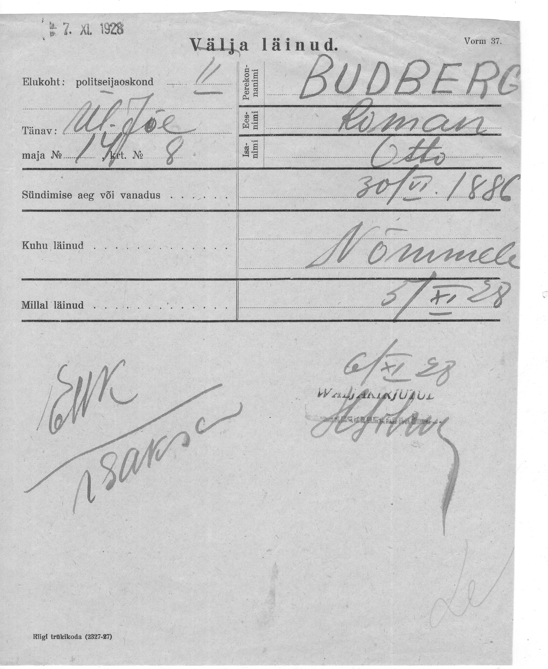 Budberg, Roman, Otto