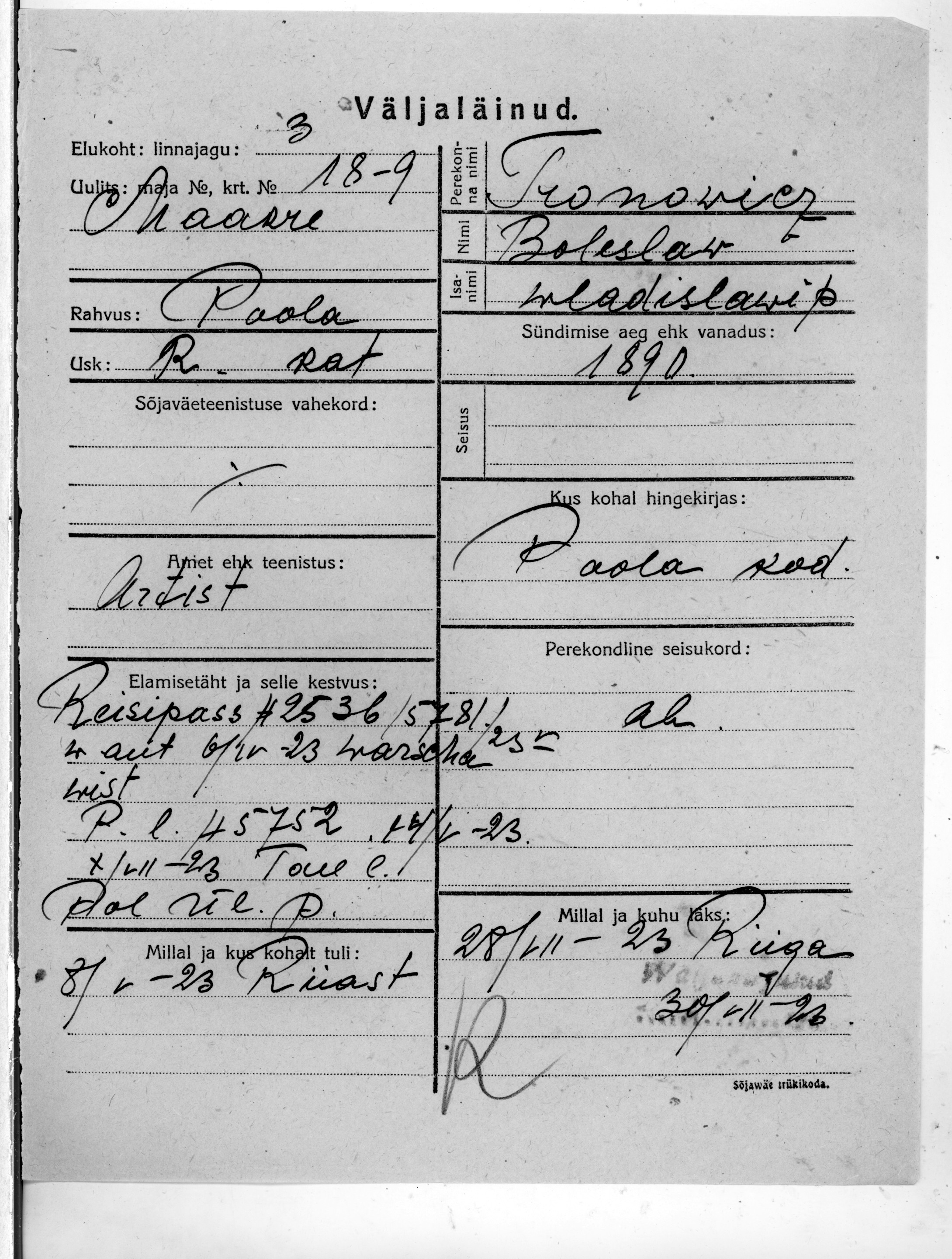 Tronovicz, Boleslav, Wladislav