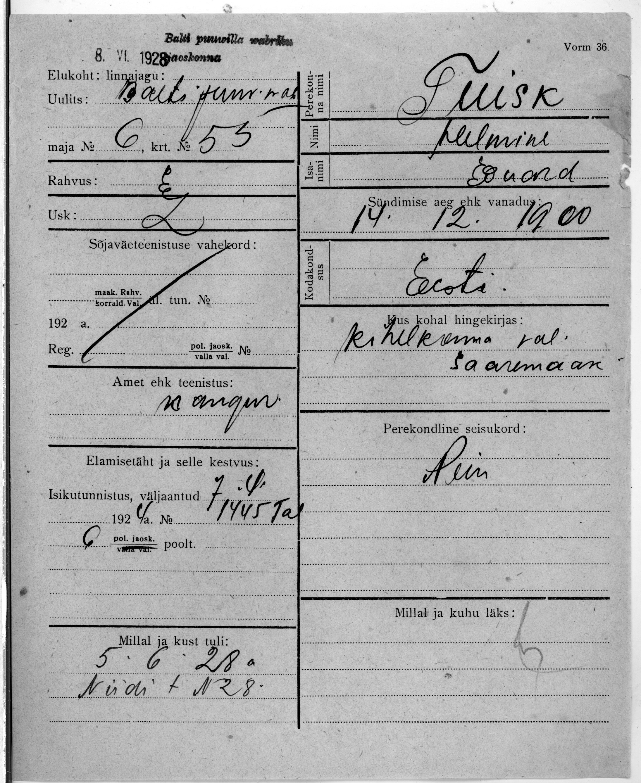 Tuisk, Helmine, Eduard