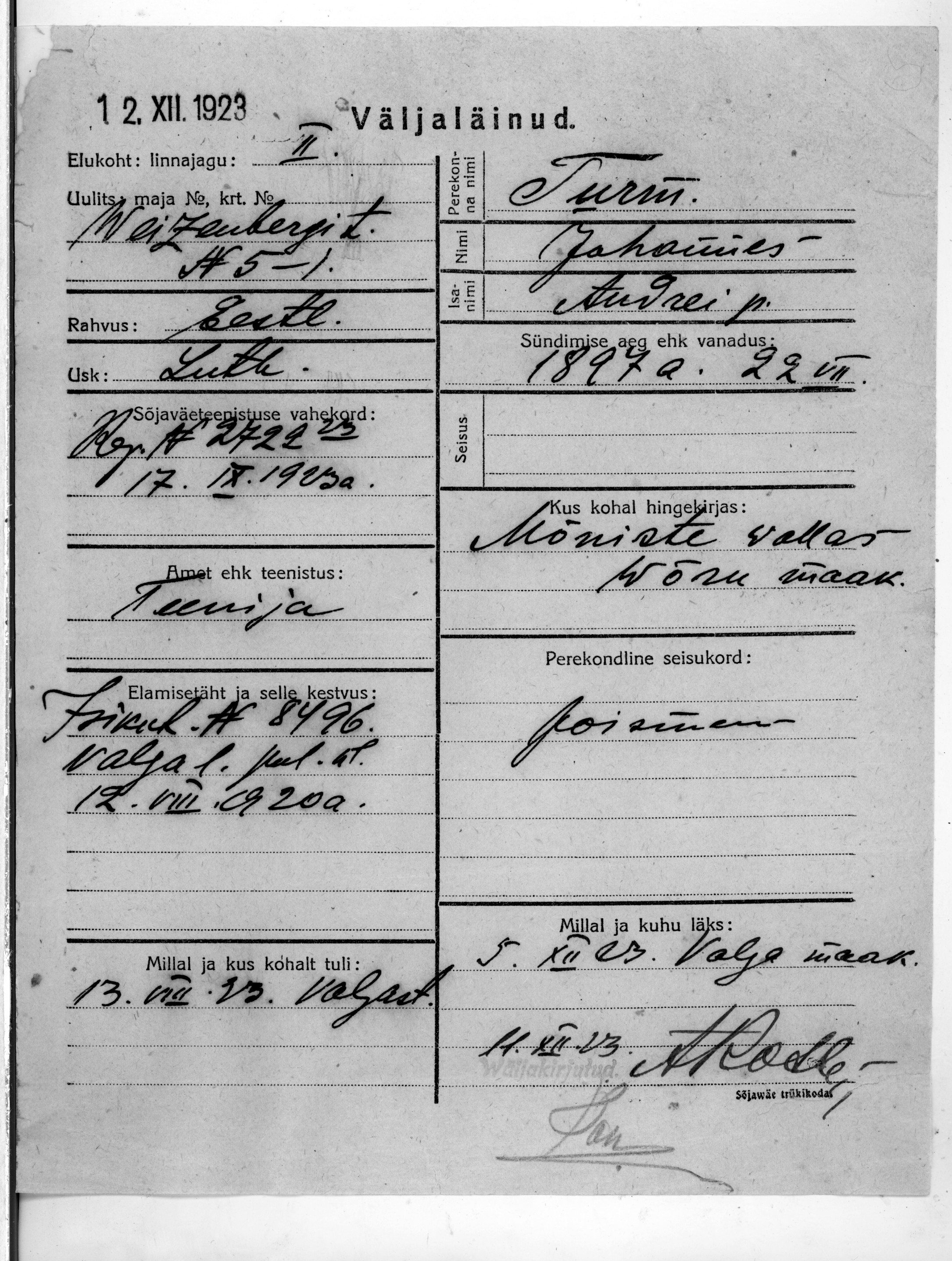 Turm, Johannes, Andrei