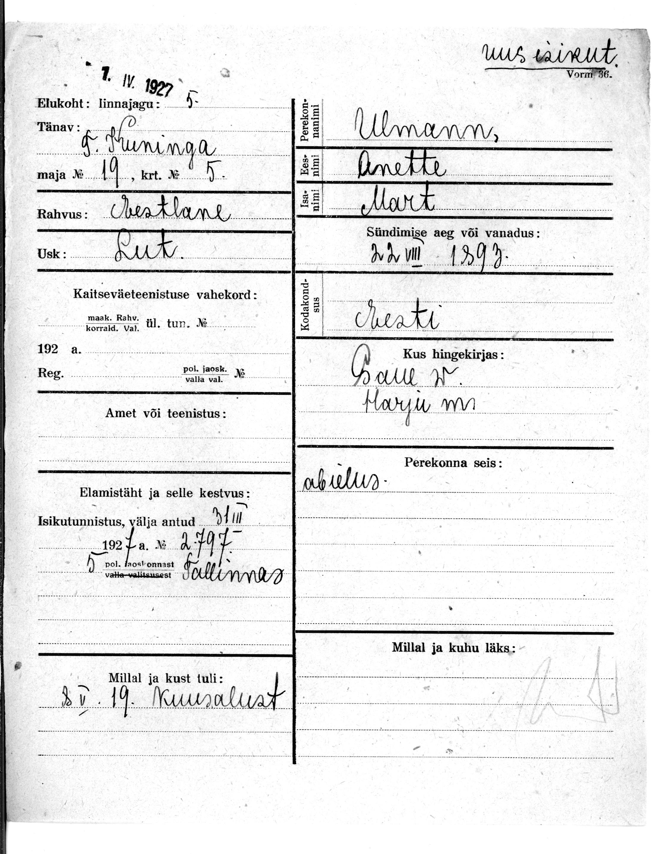 Ulmann, Anette, Mart