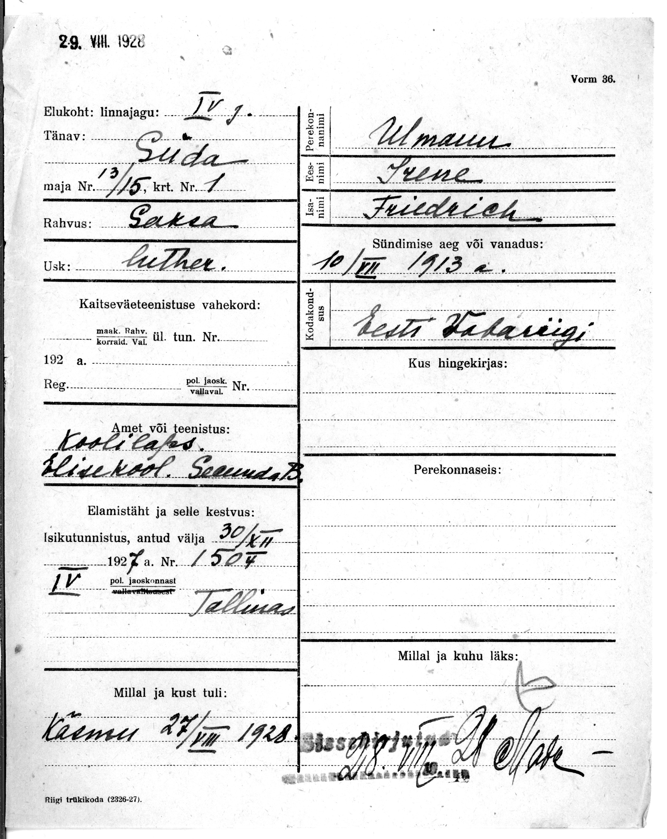 Ulmann, Irene, Friedrich