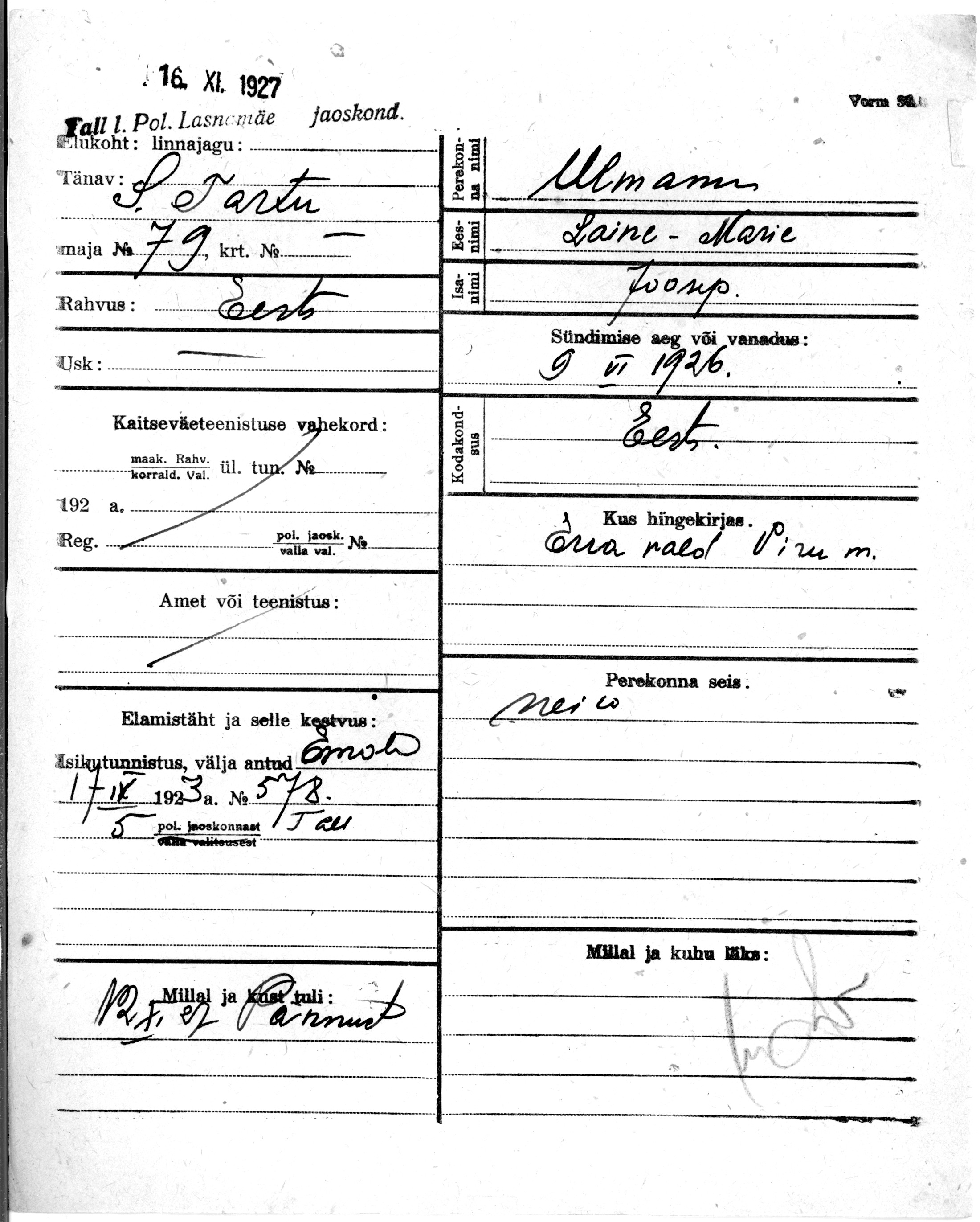 Ulmann, Laine-Marie, Joosep