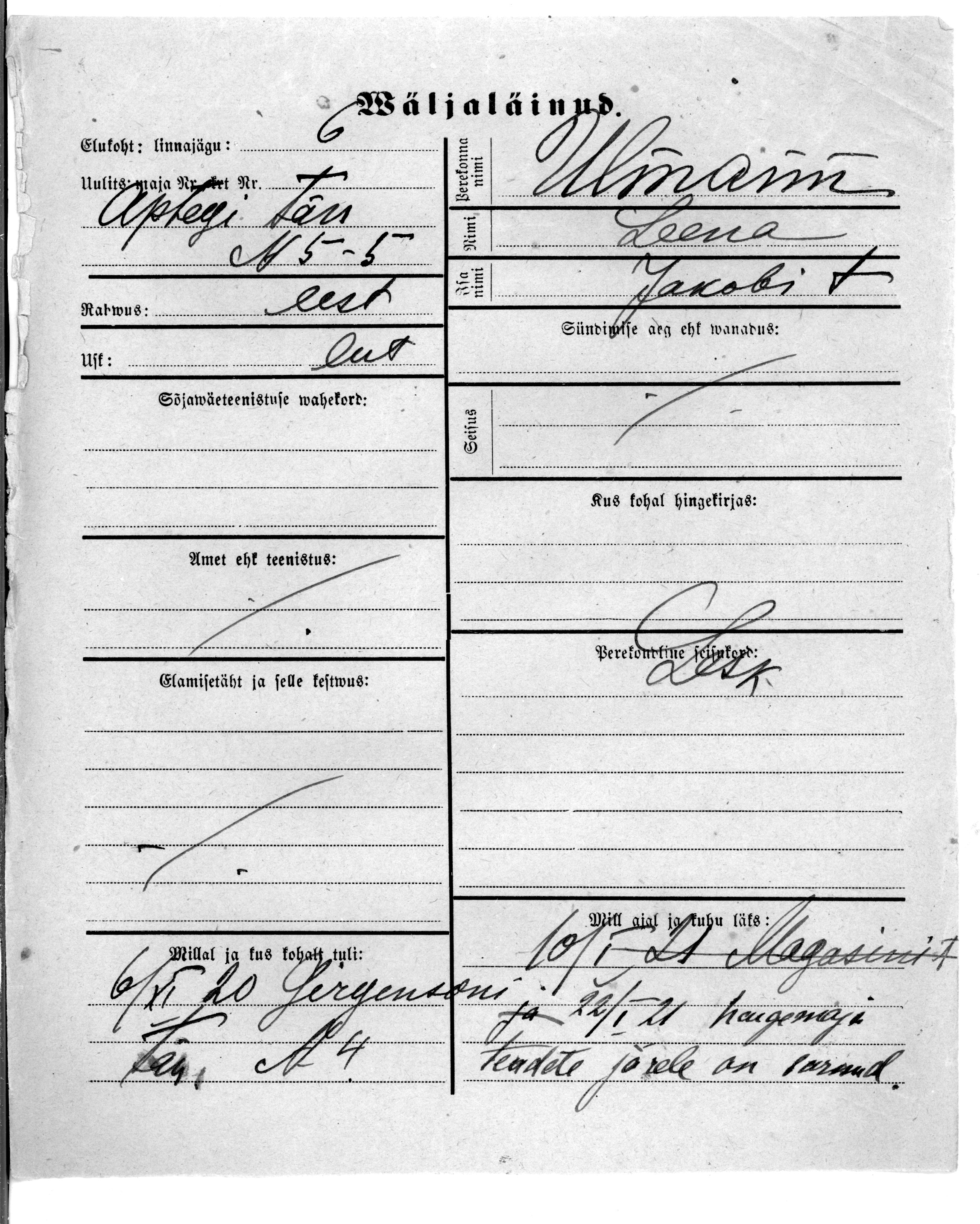 Ulmann, Leena, Jakob