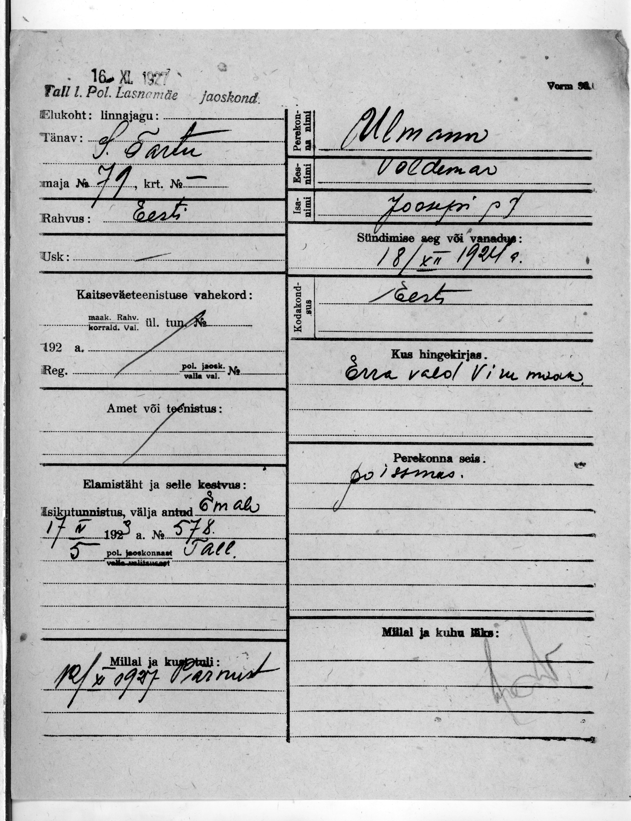 Ulmann, Woldemar, Joosep