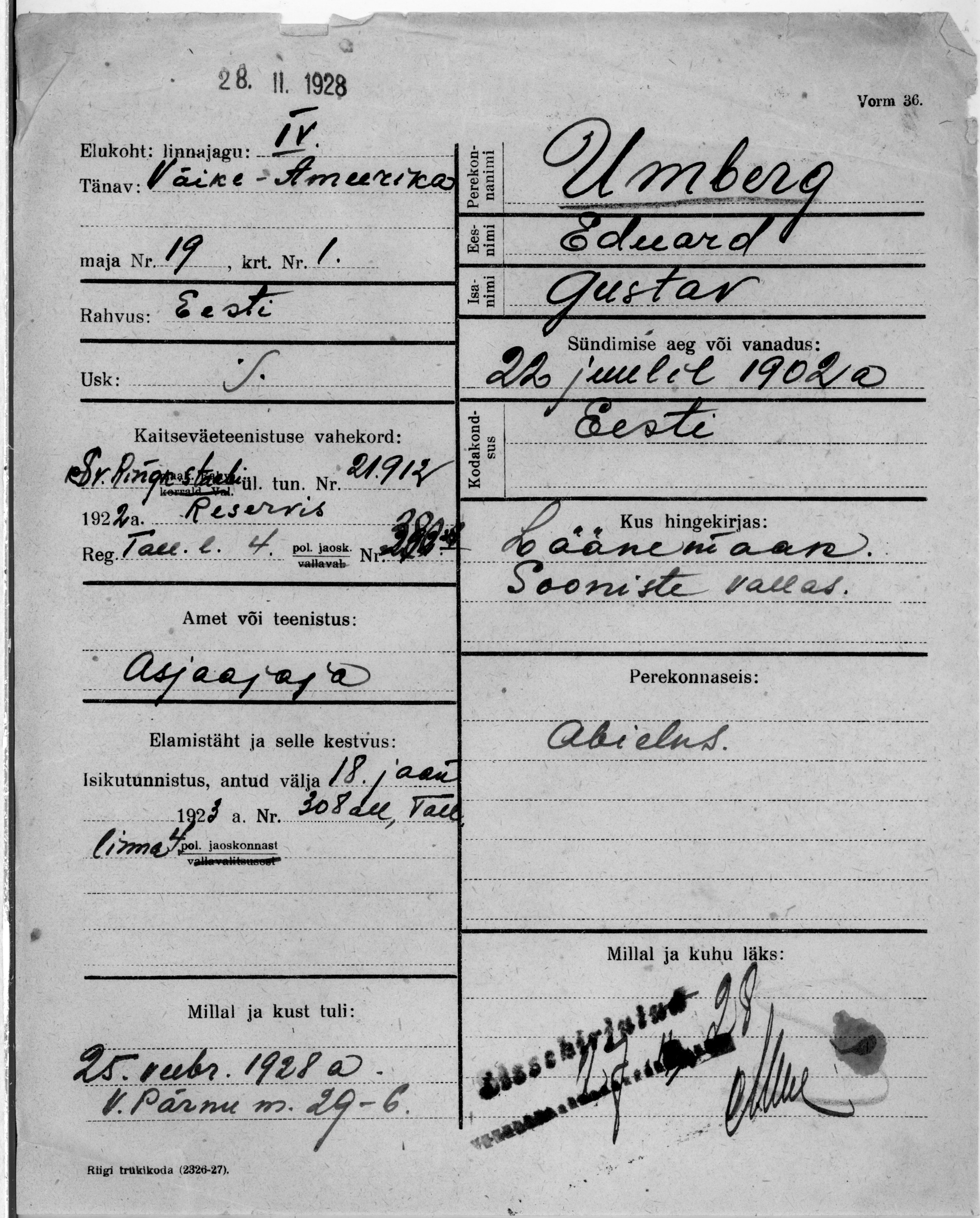 Umberg, Eduard, Gustav