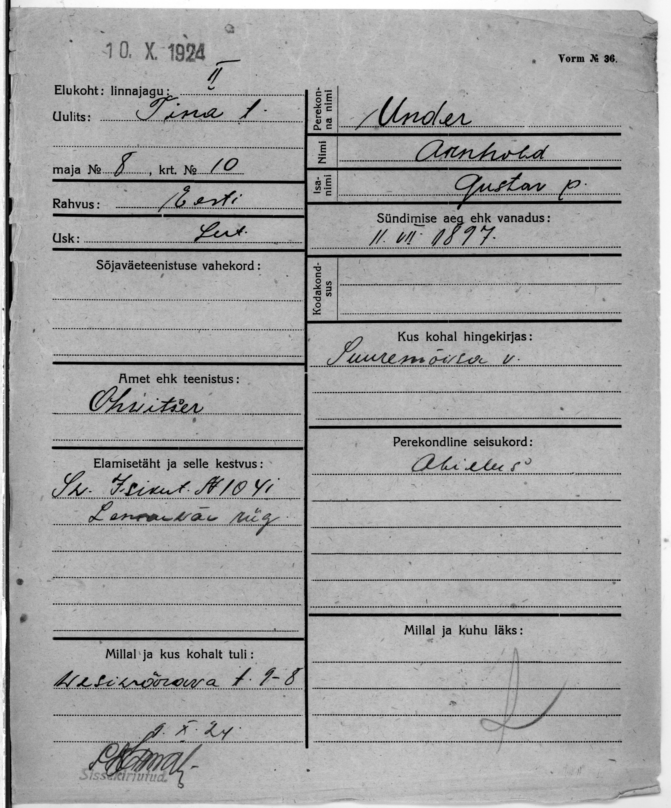 Under, Arnhold, Gustav