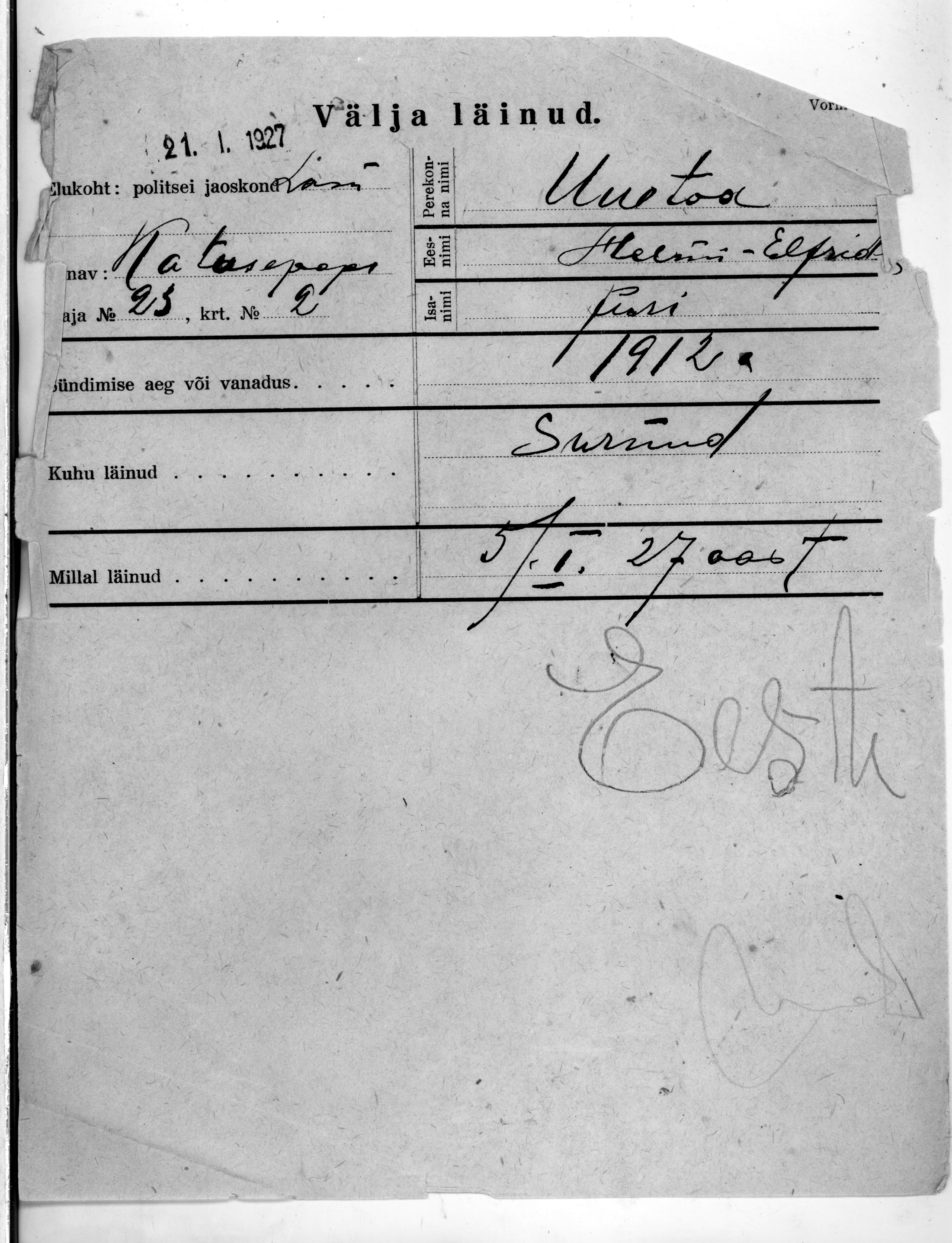 Uuetoa, Helmi-Elfriede, Jüri