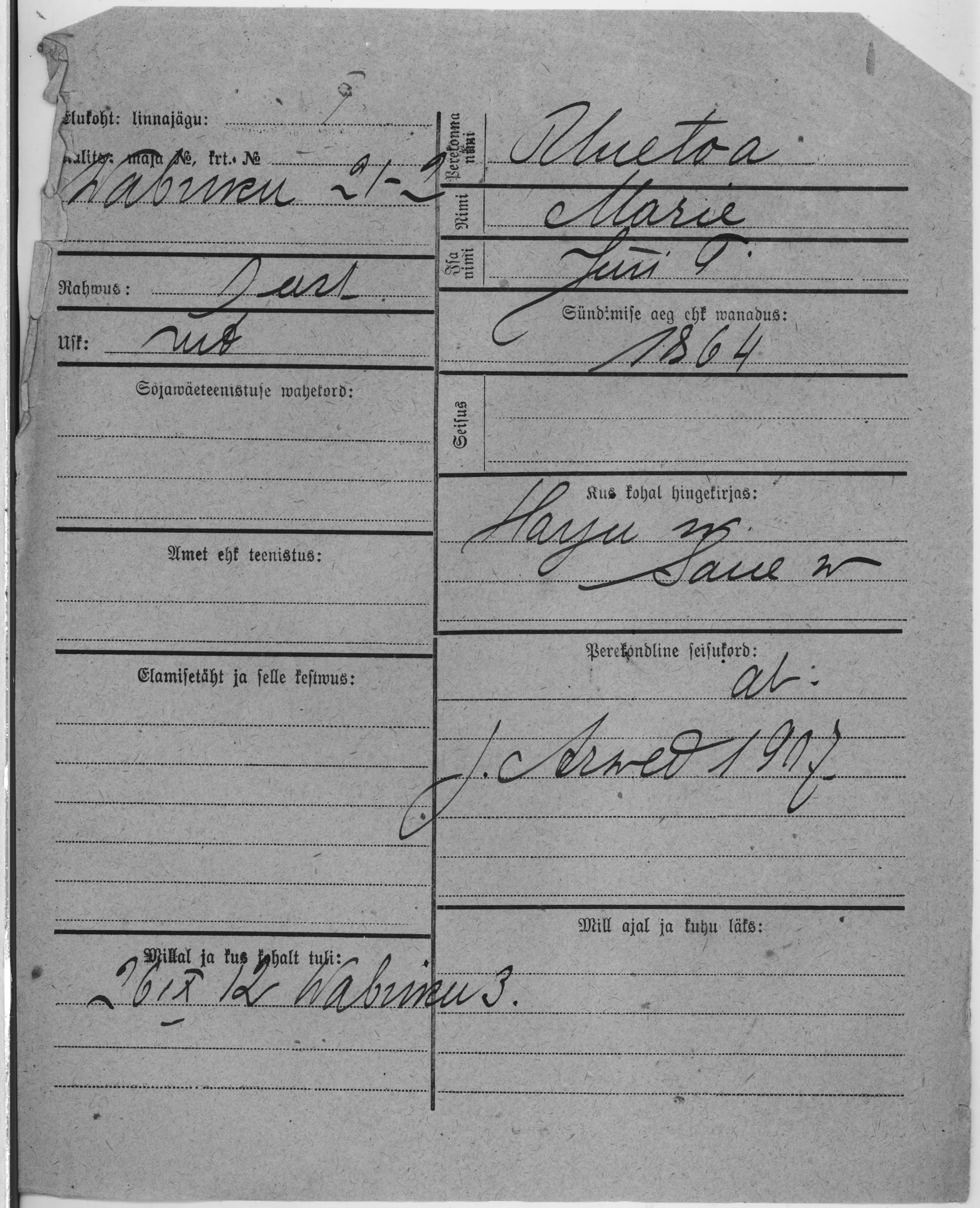 Uuetoa, Marie, Jüri