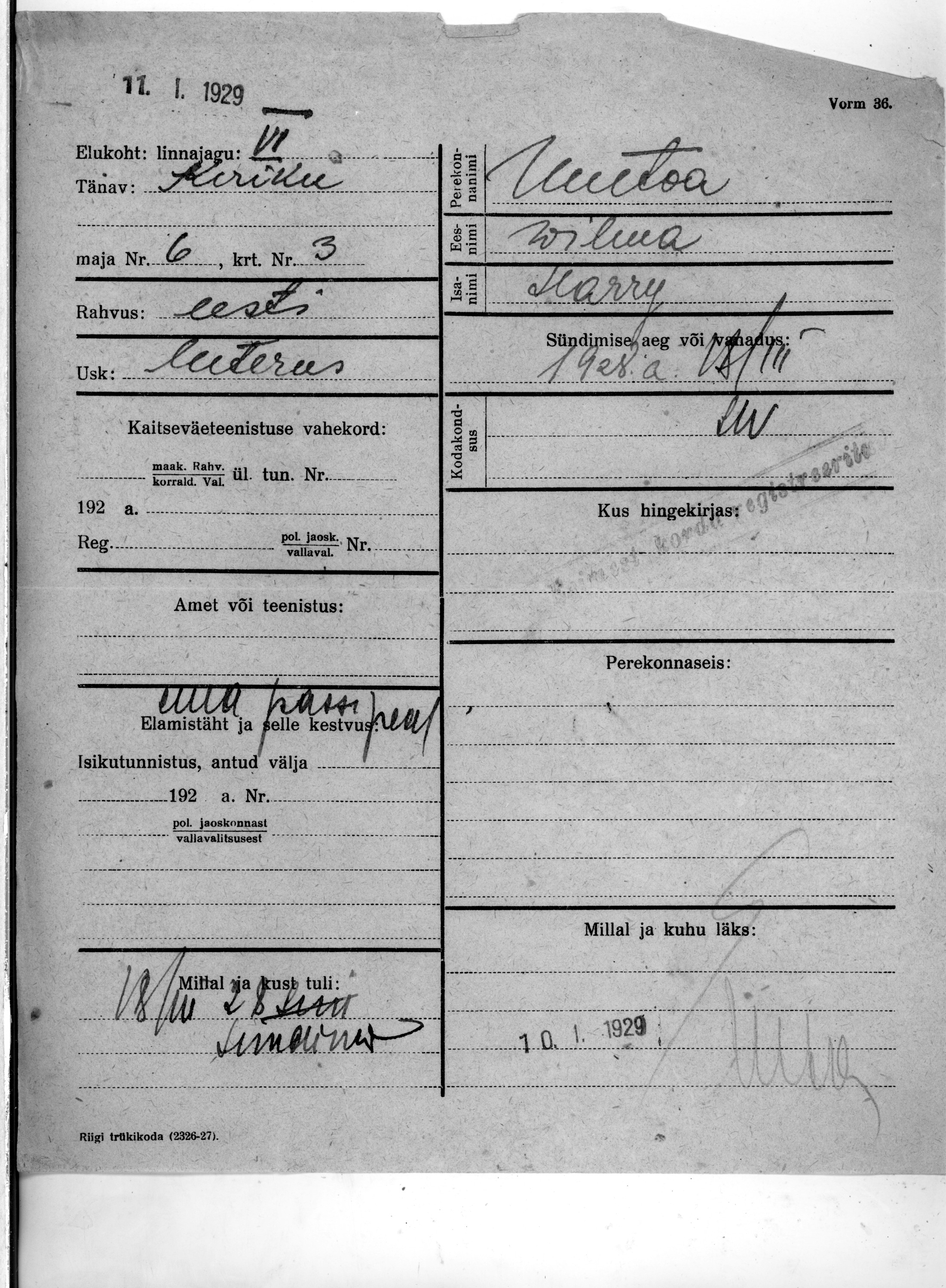 Uuetoa, Wilma, Harry