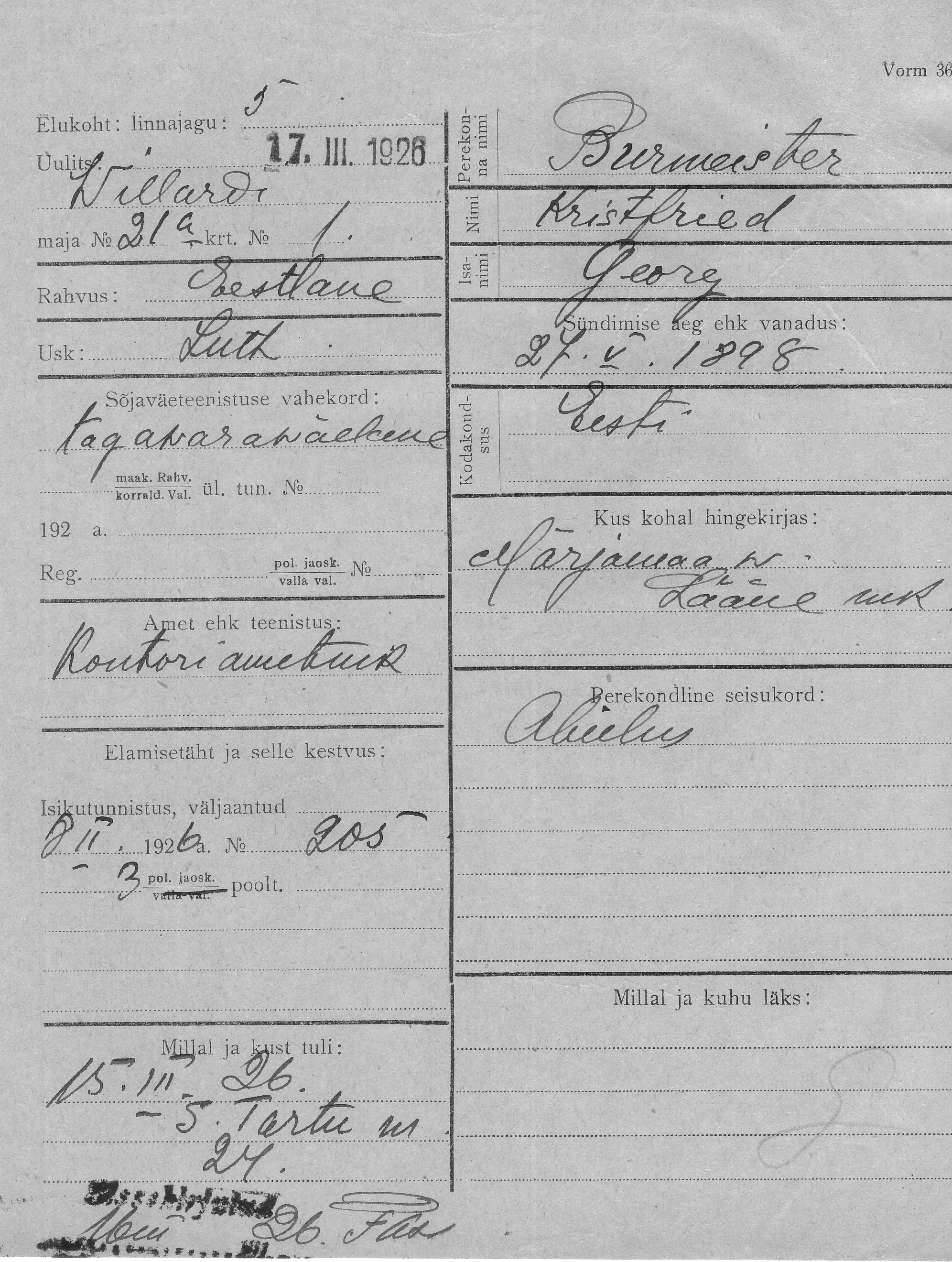 Burmeister, Kristfried, Georg