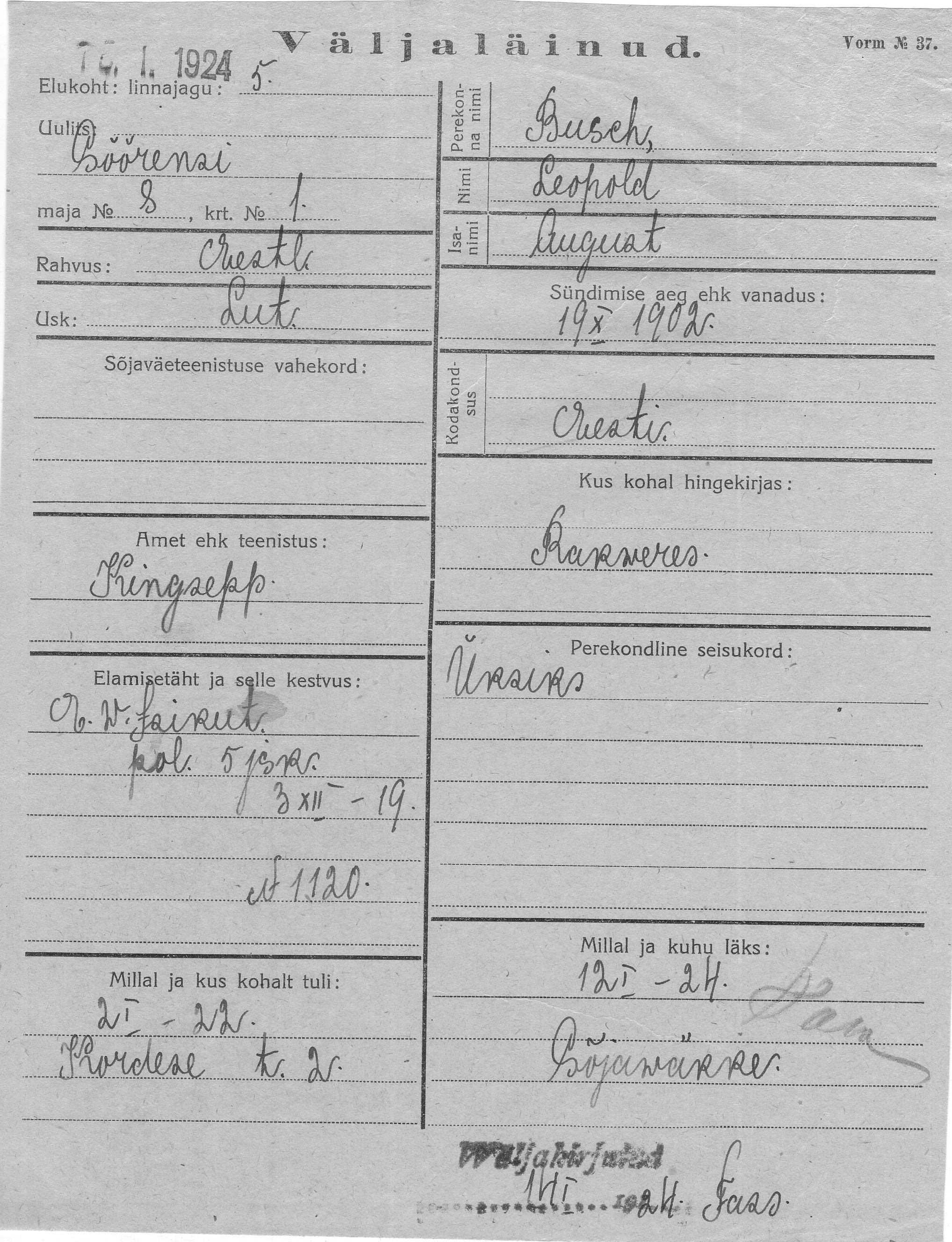 Busch, Leopold, August