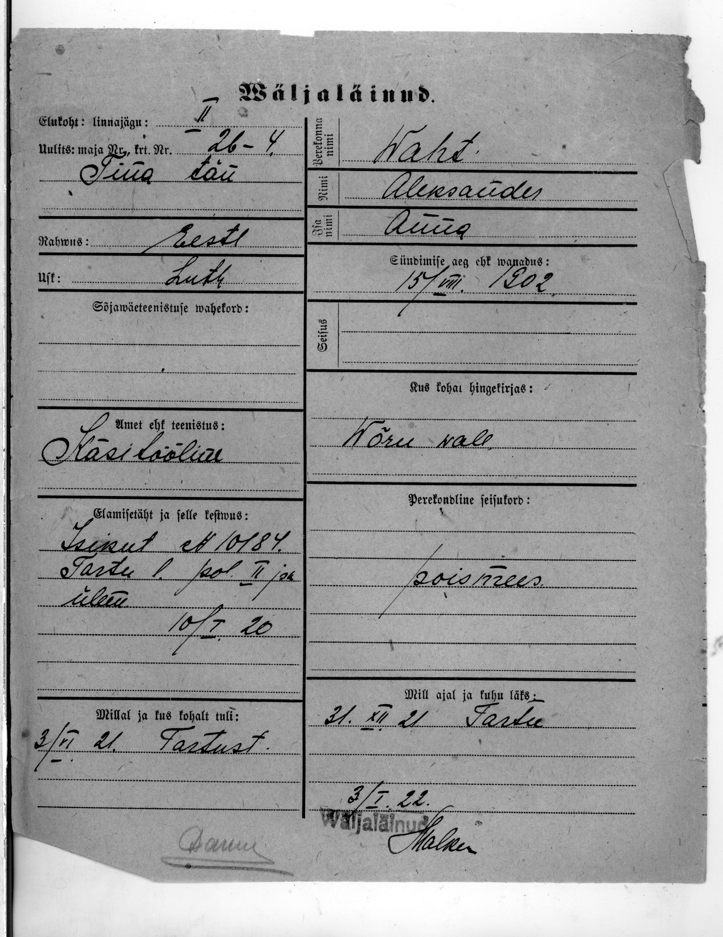 Waht, Aleksander, Anna