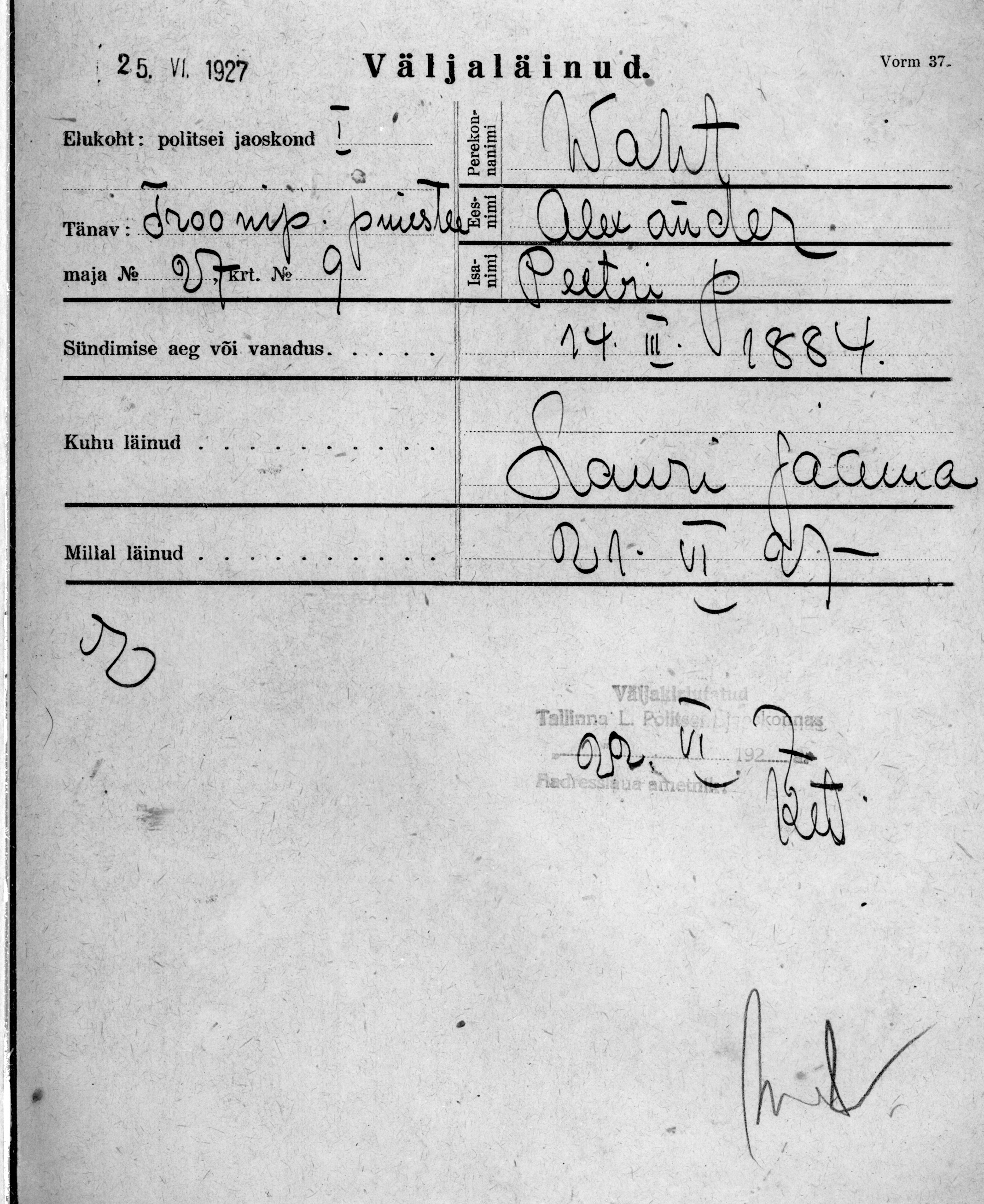 Waht, Alexander, Peeter