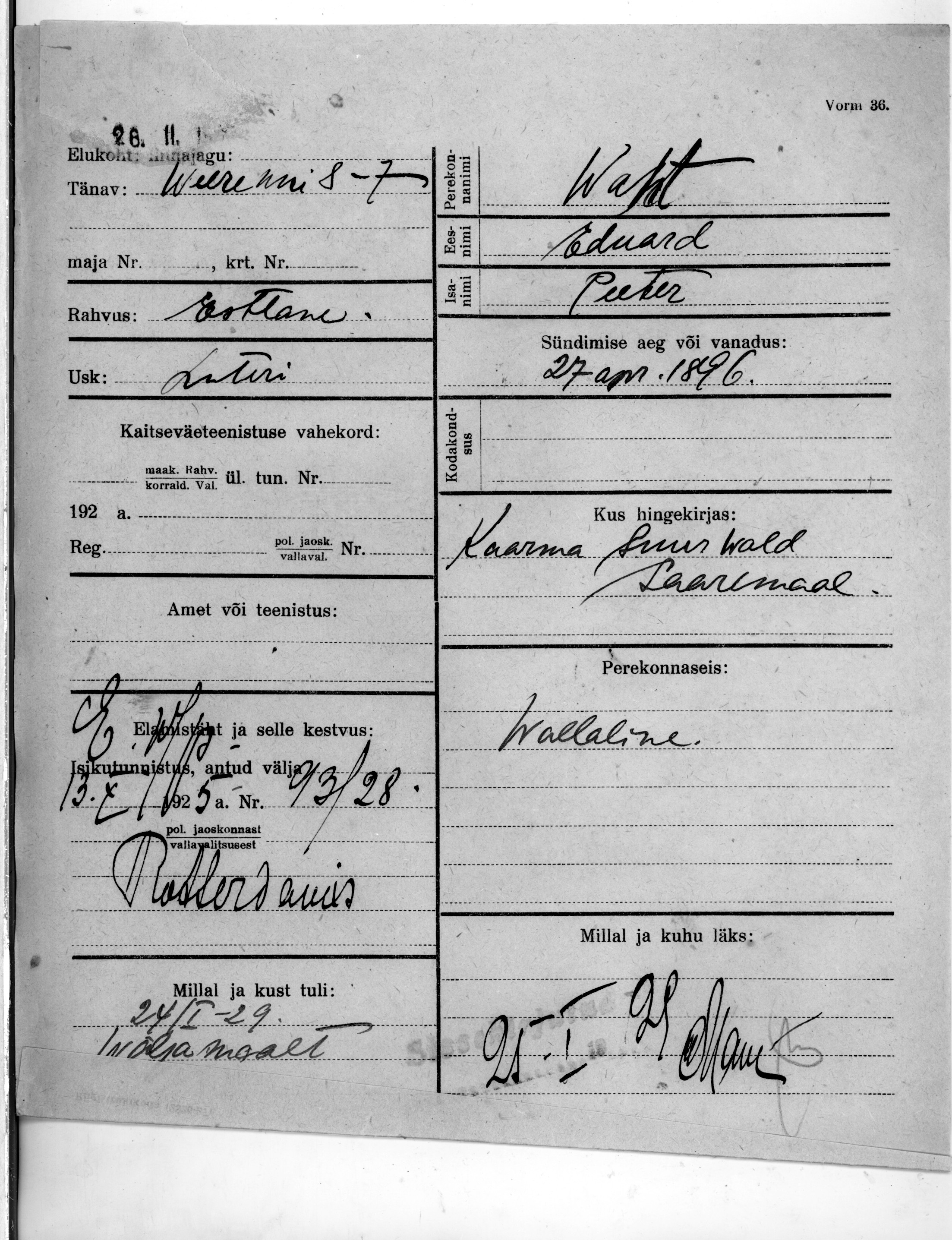 Waht, Eduard, Peeter