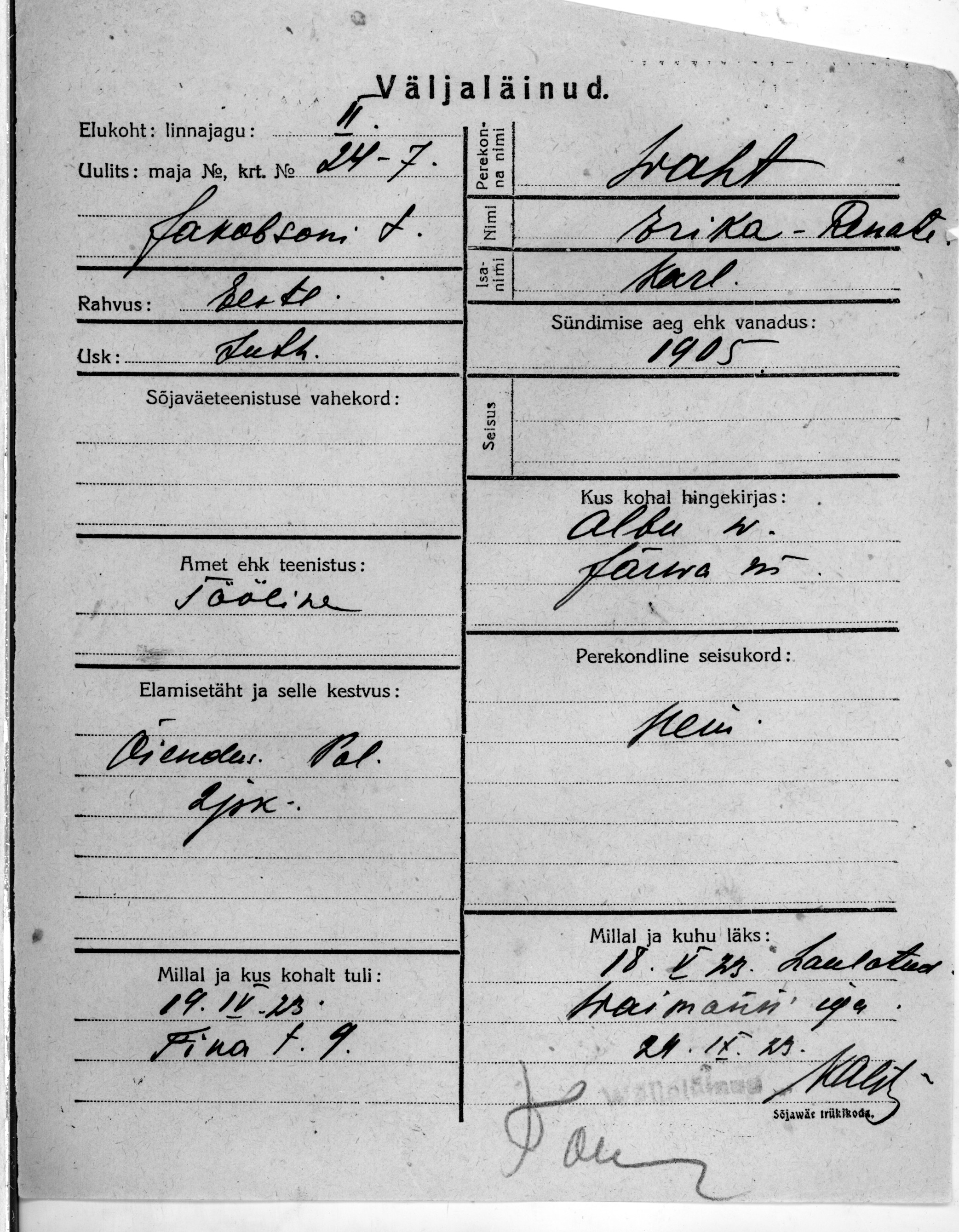 Waht, Erika-Renate, Karl