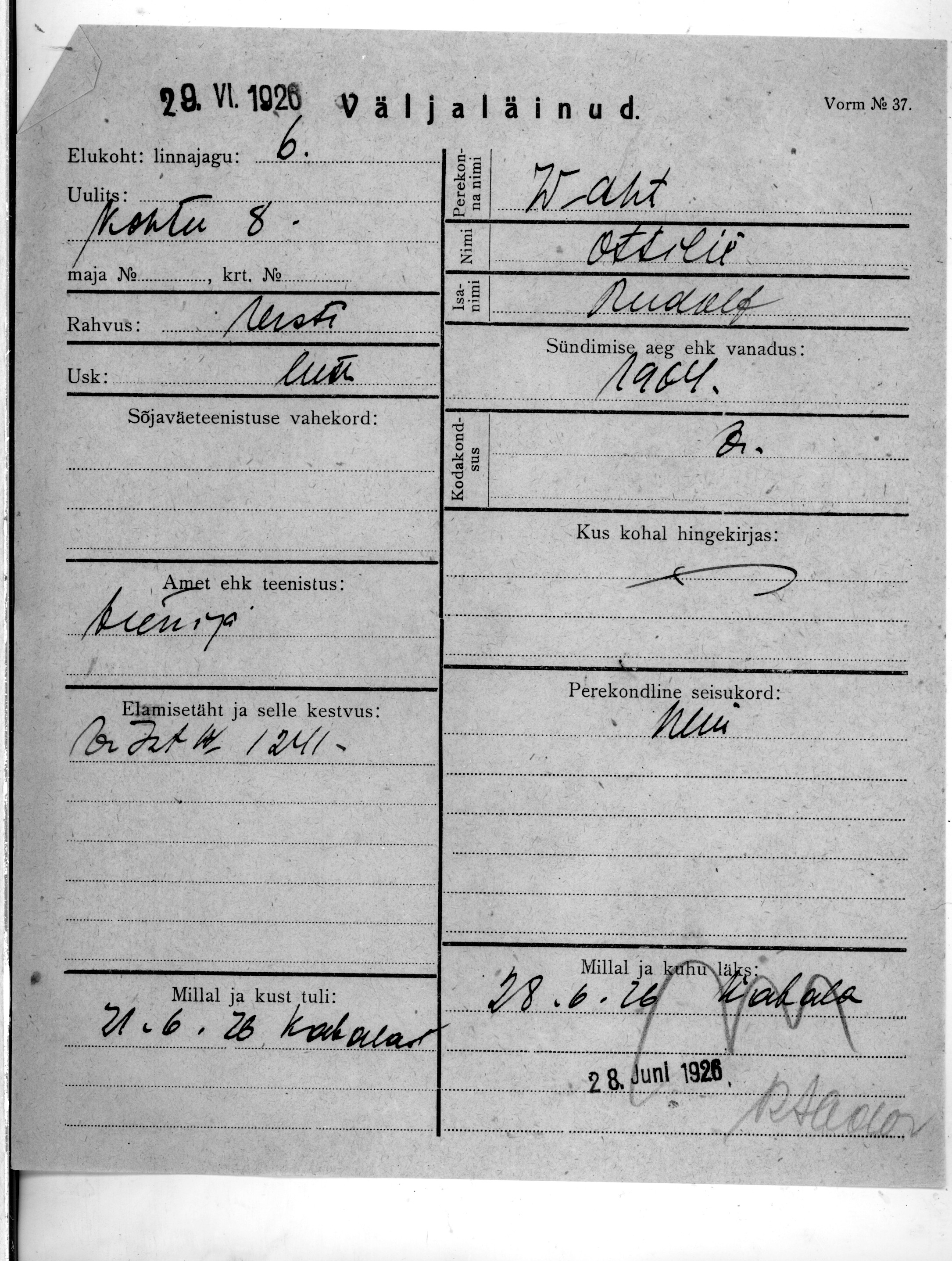 Waht, Ottilie, Rudolf