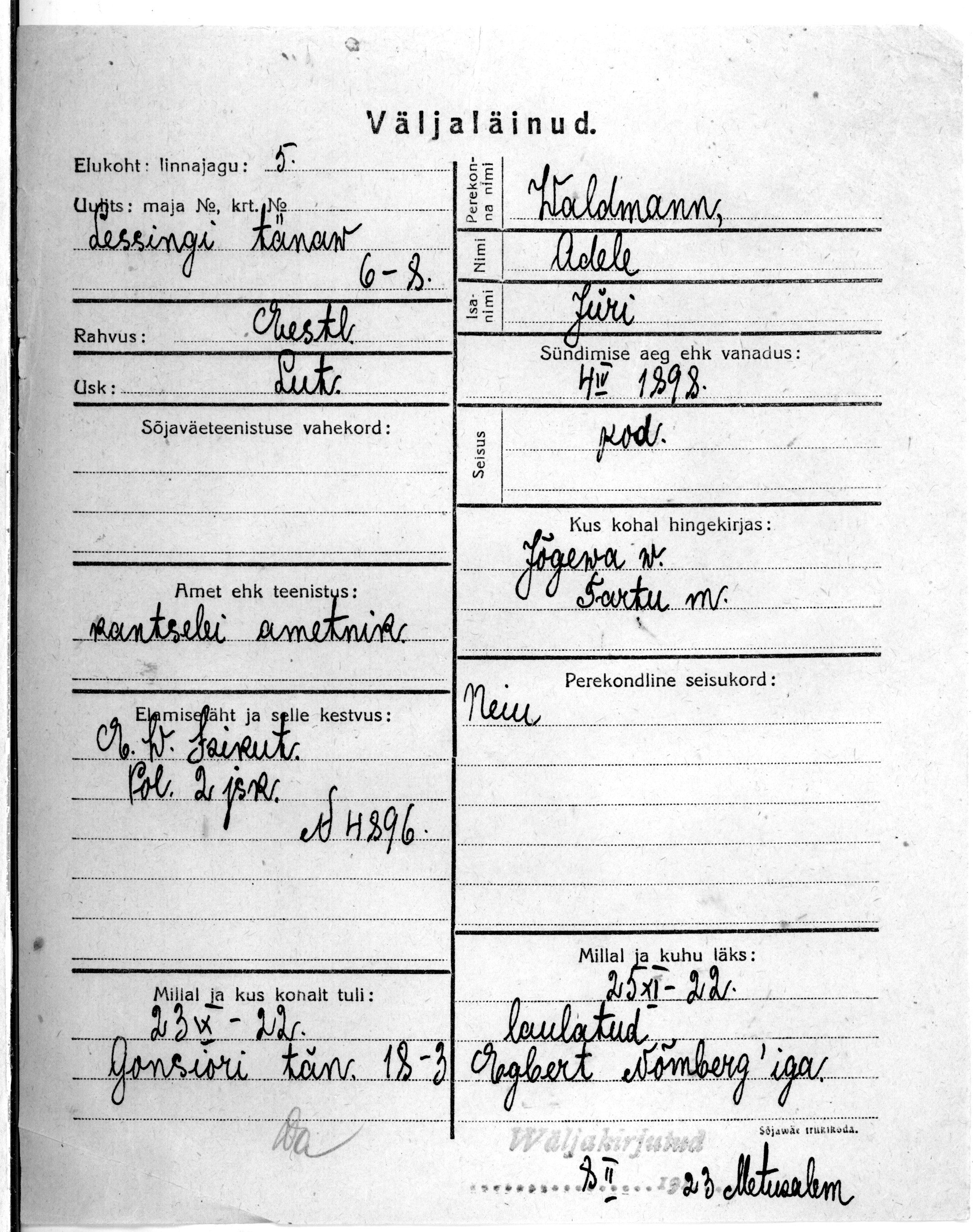 Waldmann, Adele, Jüri