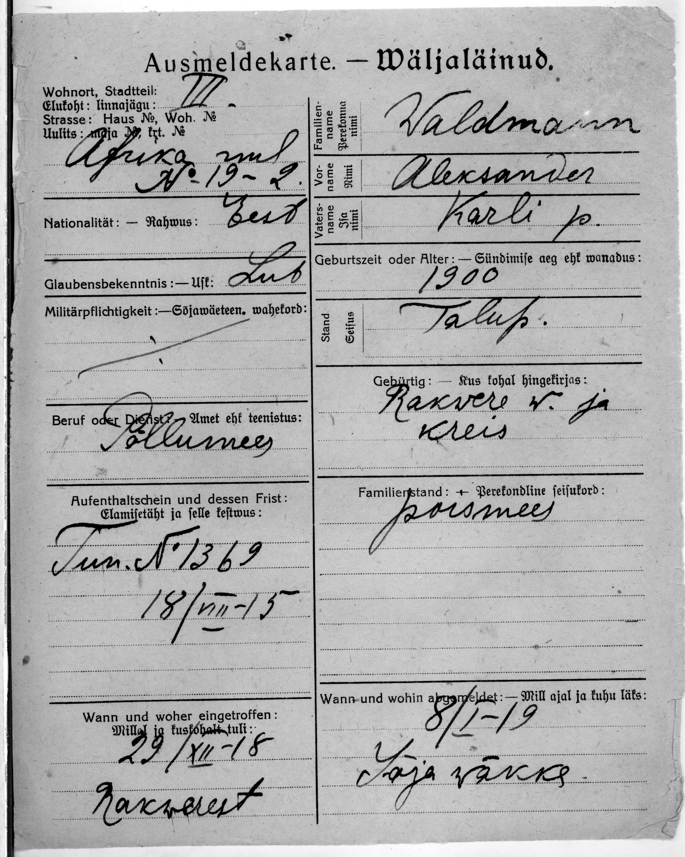 Waldmann, Aleksander, Karl