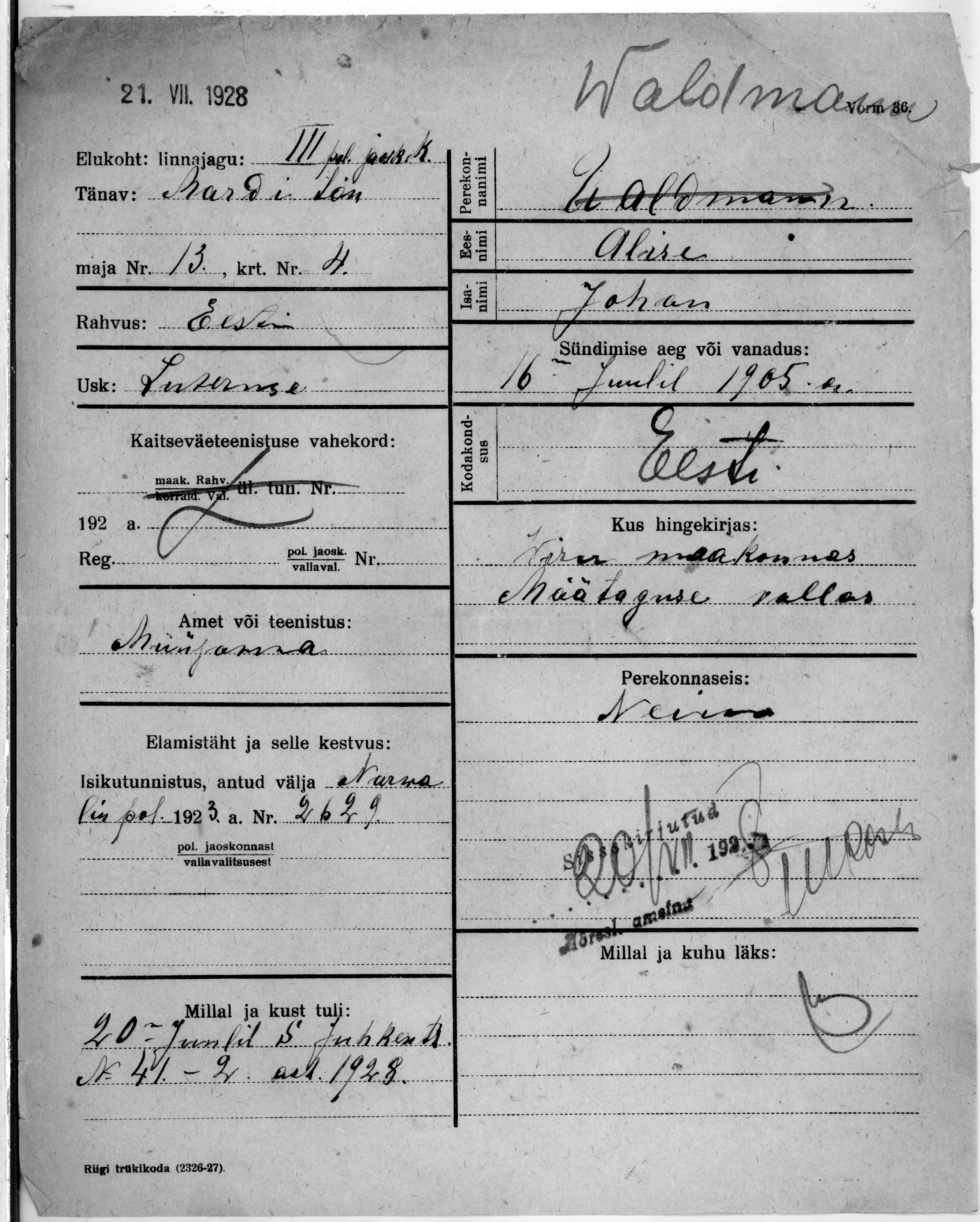 Waldmann, Alise, Johan