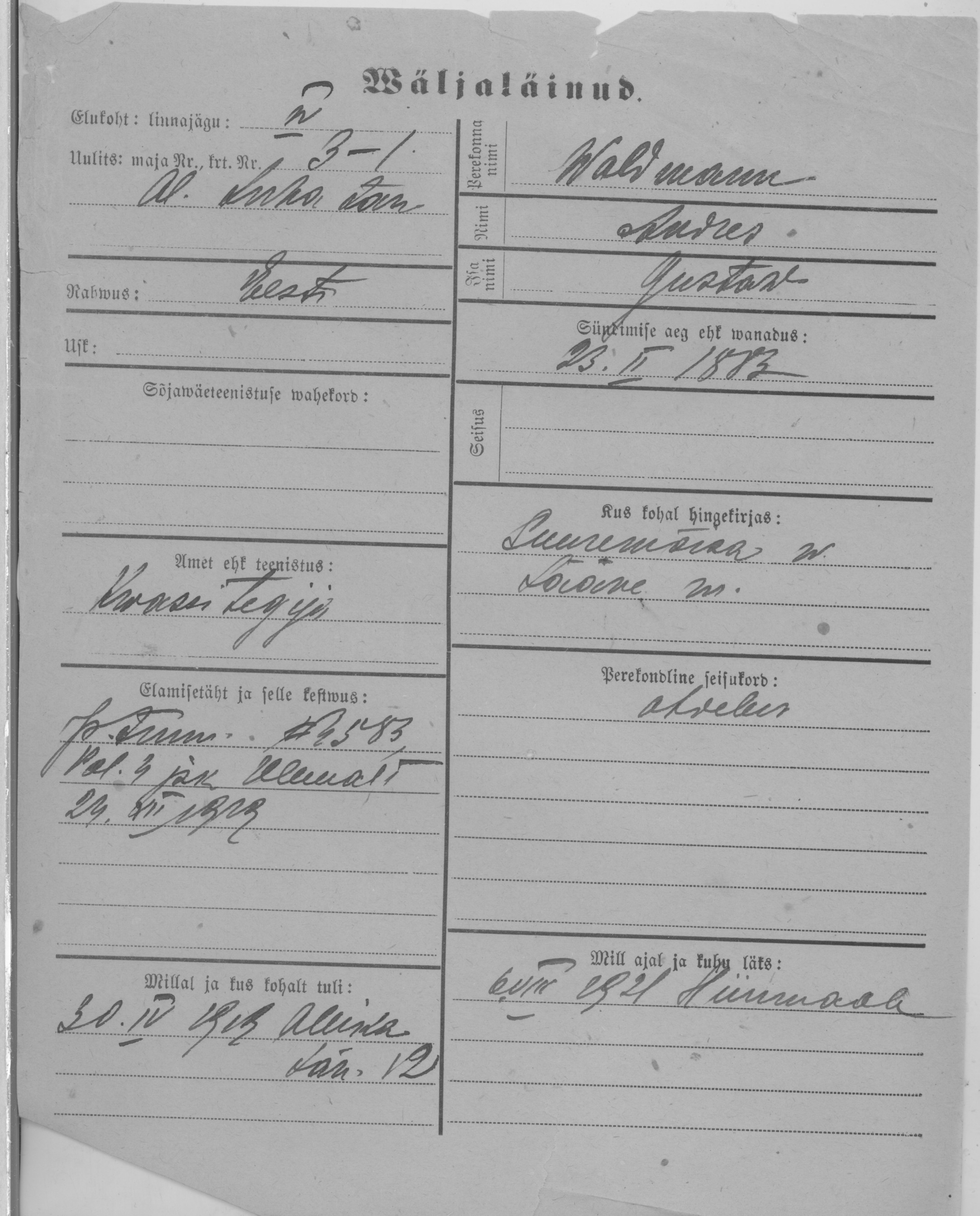 Waldmann, Andres, Gustaw