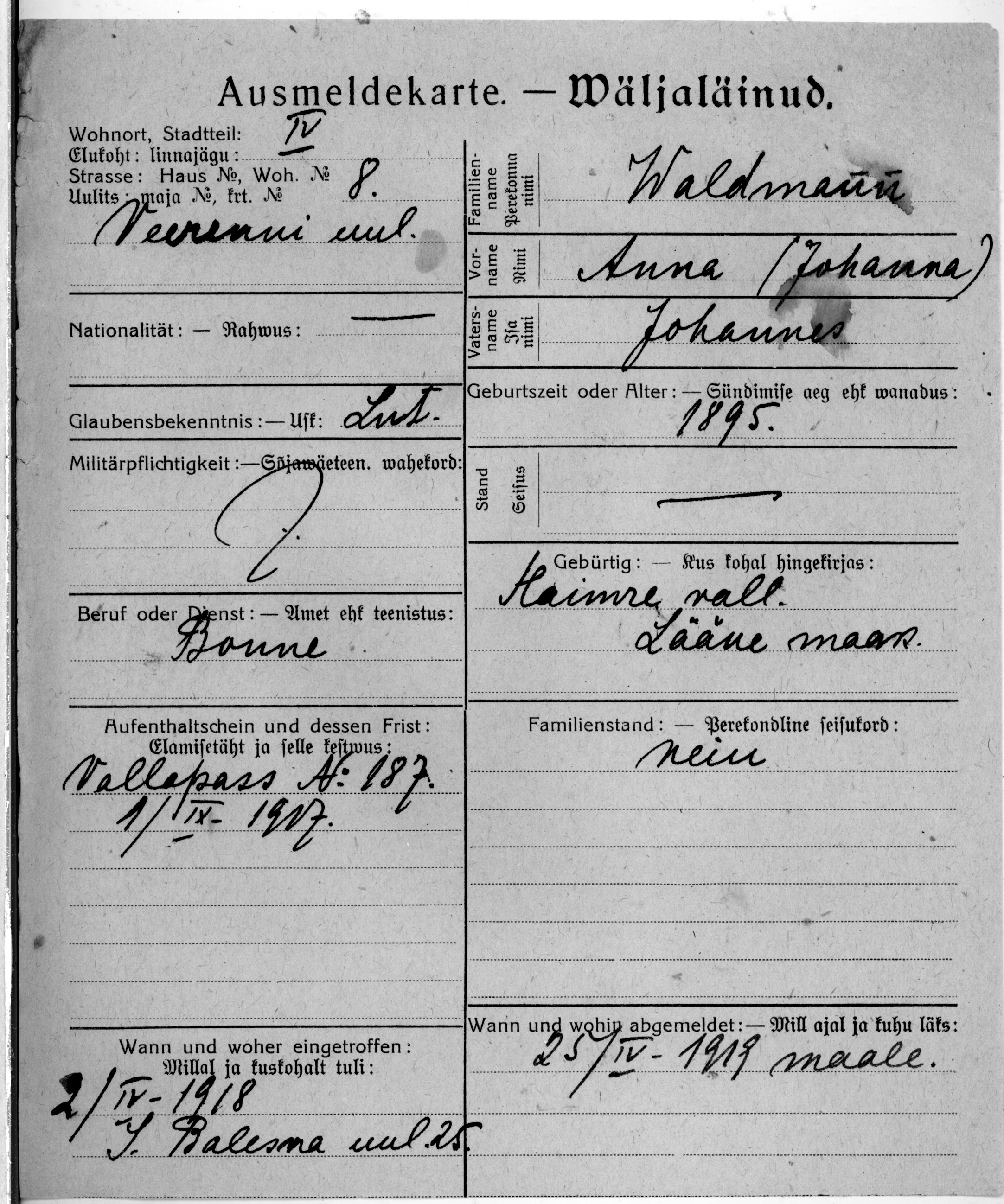 Waldmann, Anna(johanna), Johannes