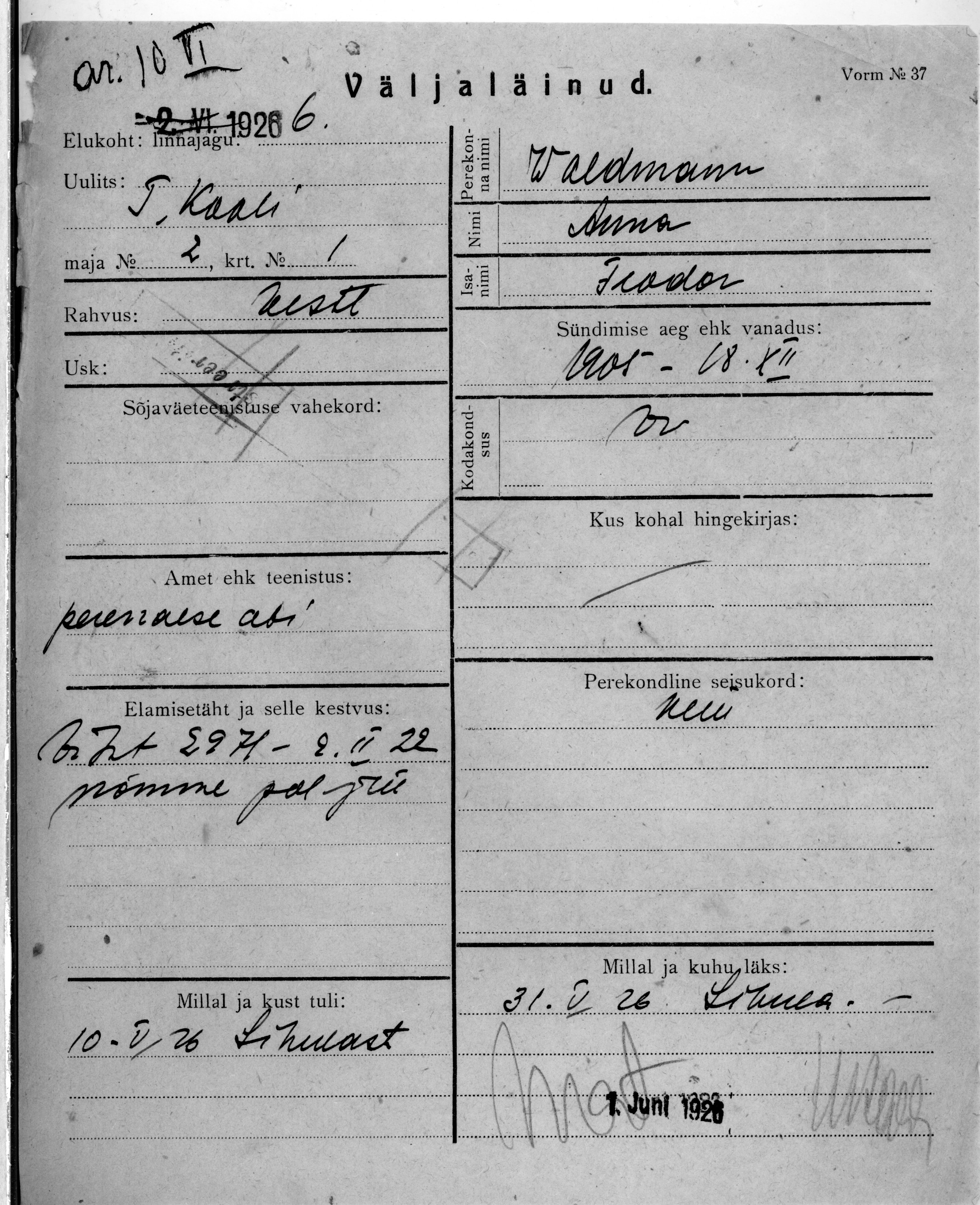 Waldmann, Anna, Feodor