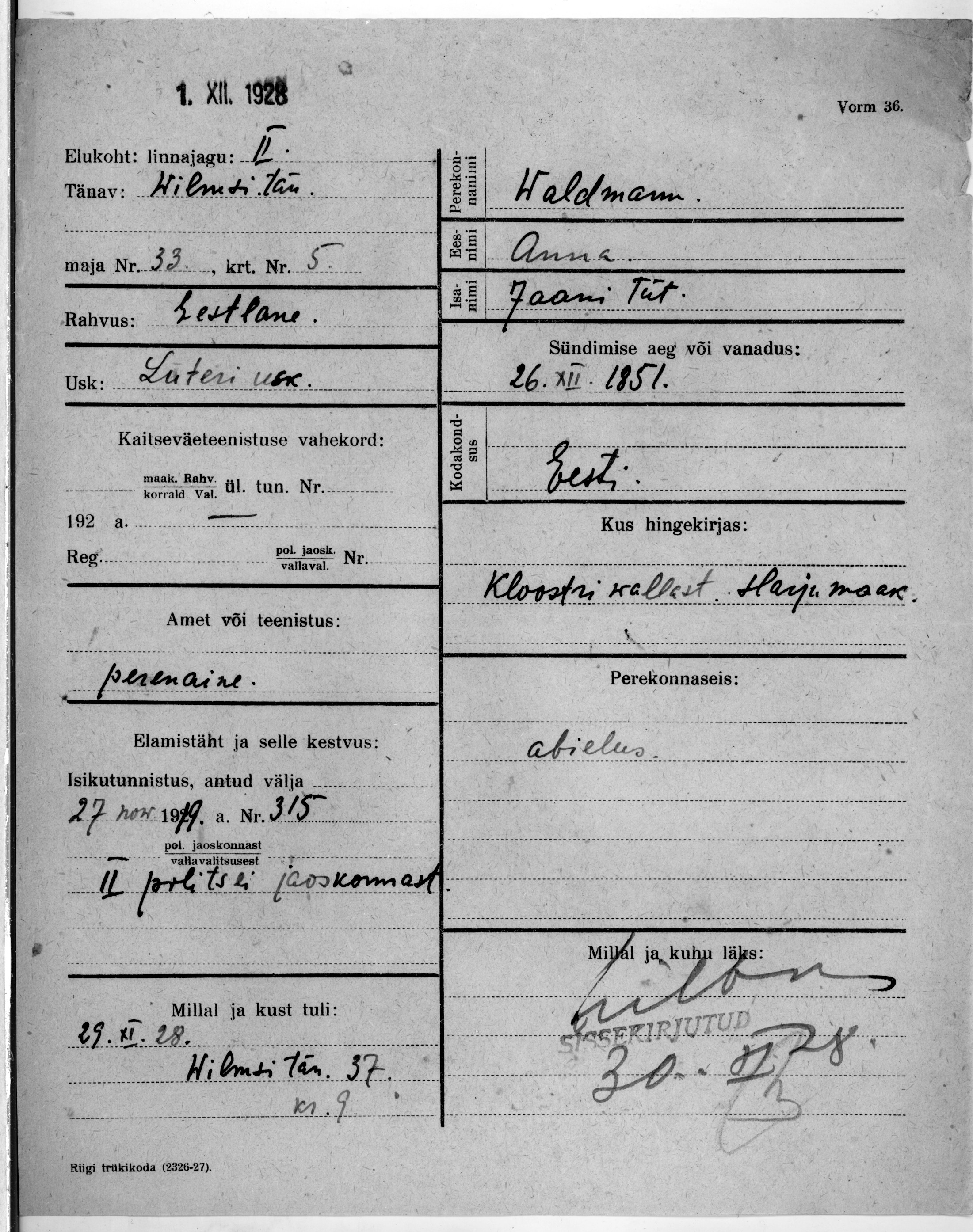 Waldmann, Anna, Jaan