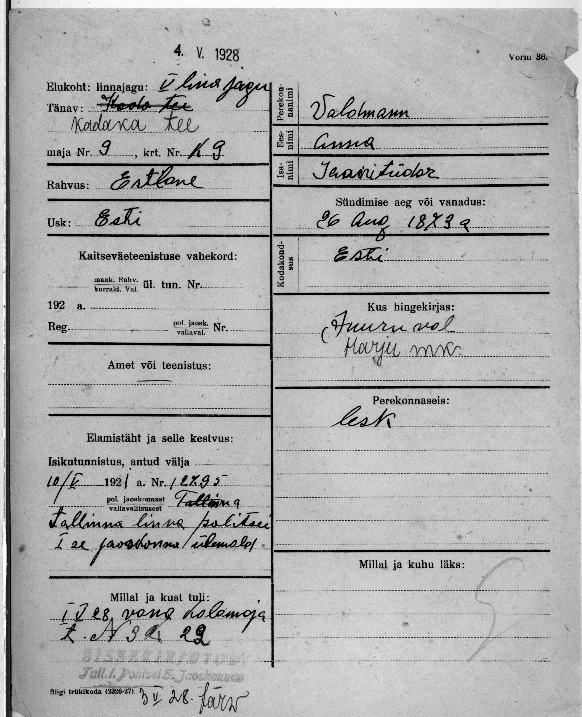 Waldmann, Anna, Jaan