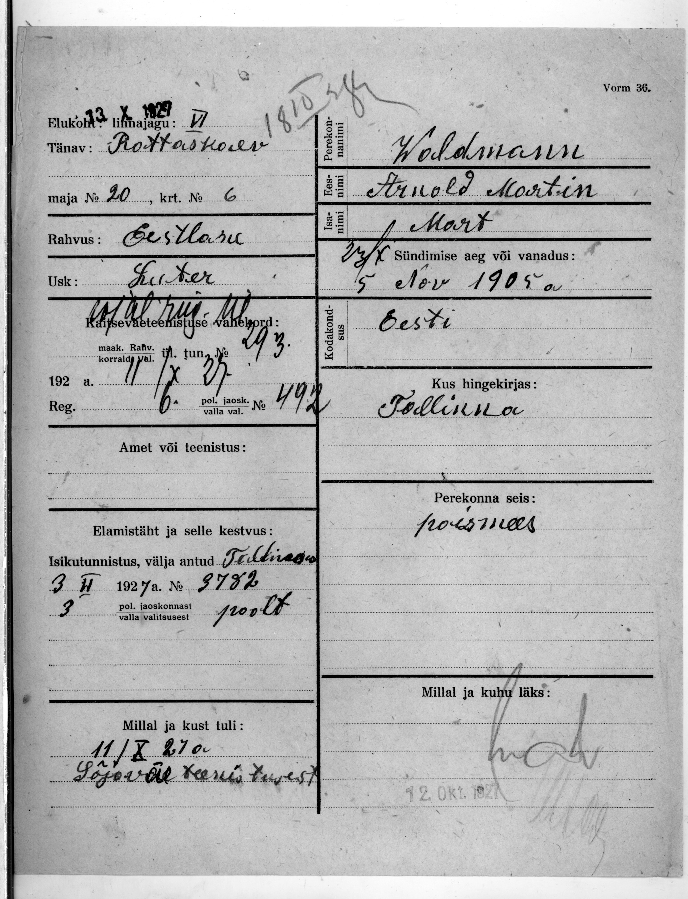 Waldmann, Arnold martin, Mart