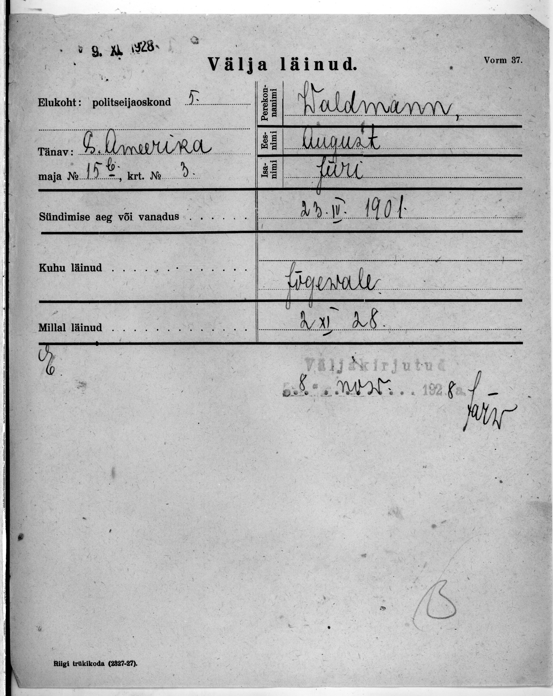 Waldmann, August, Jüri