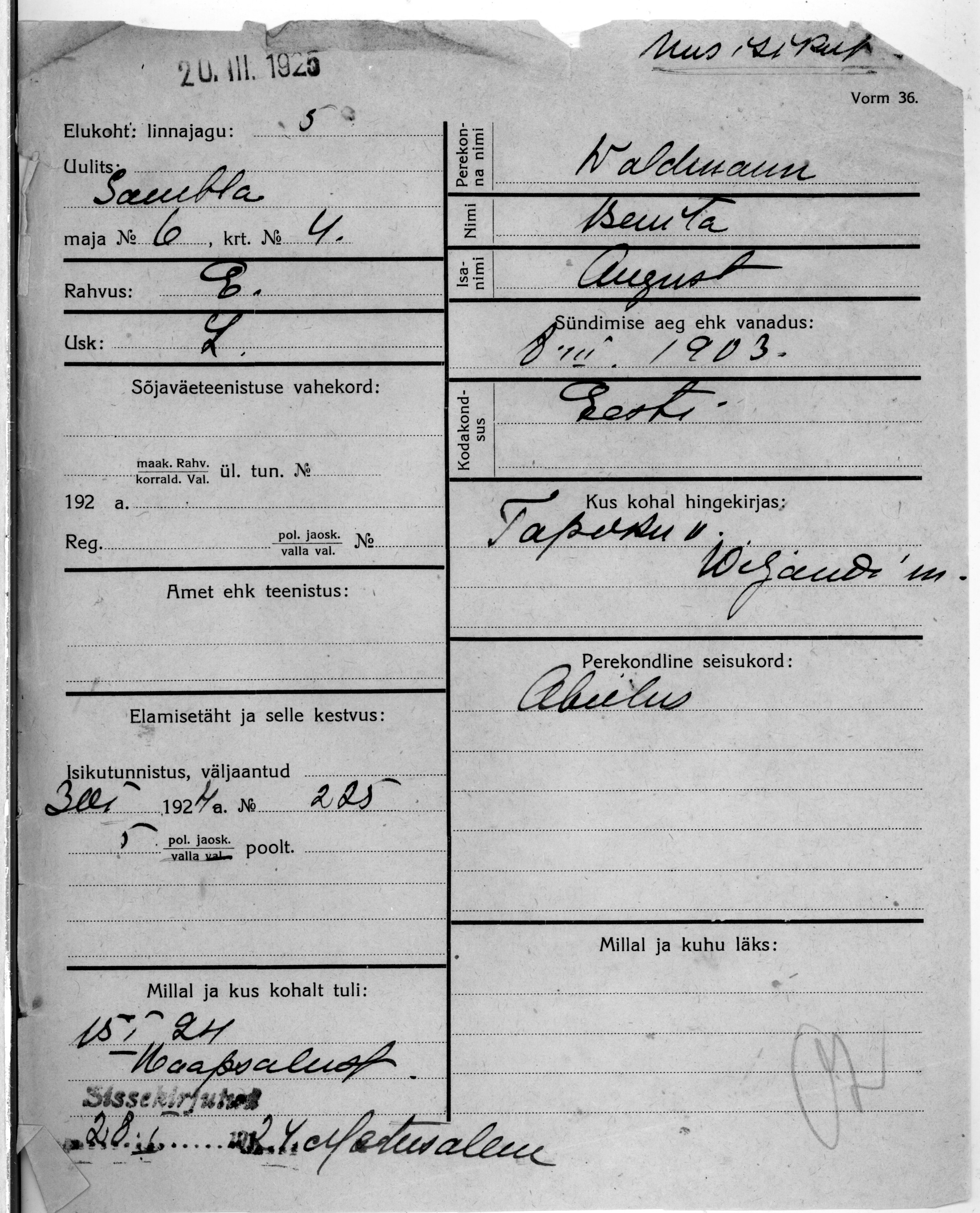 Waldmann, Benita, August