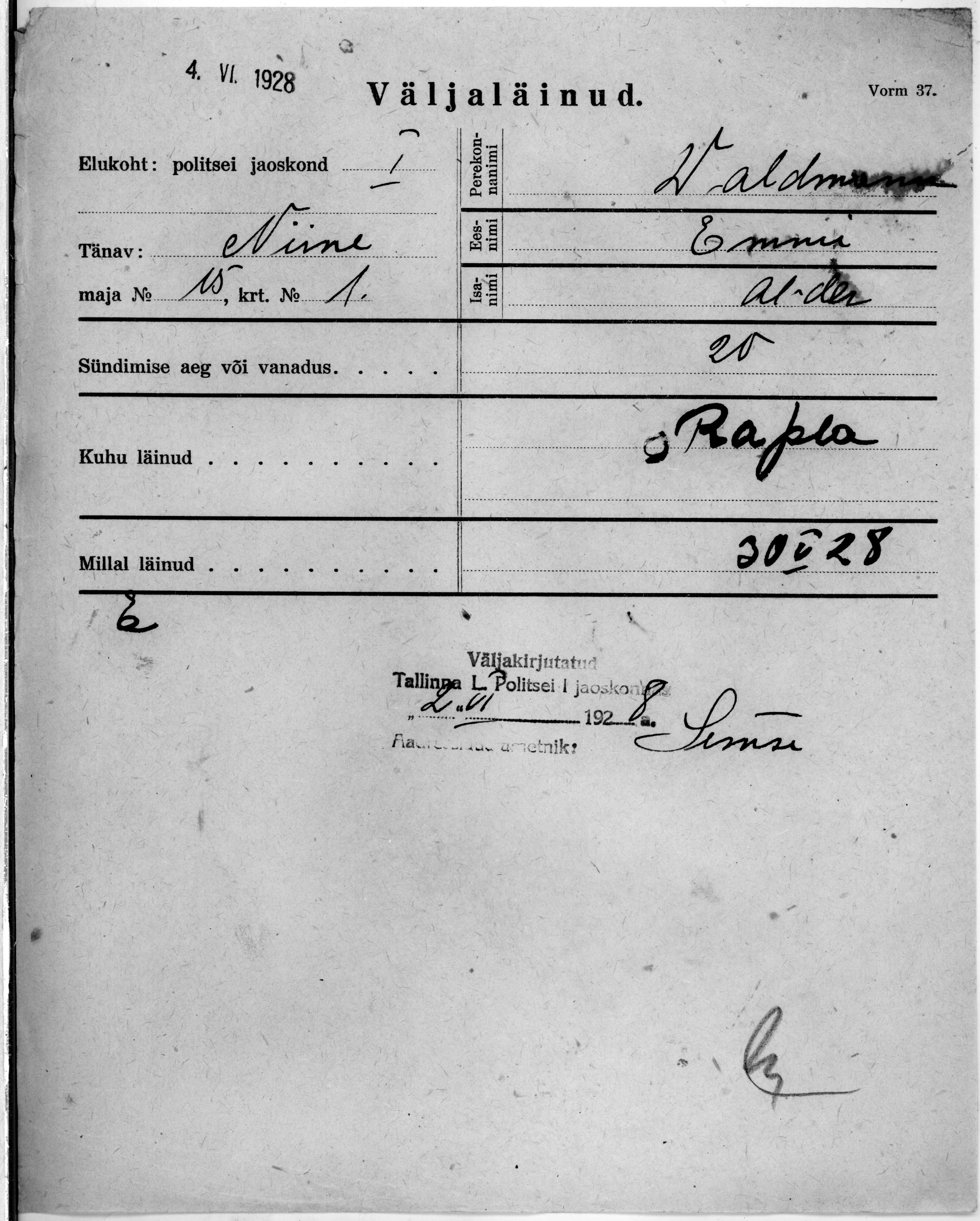 Waldmann, Emmi, Aleksander