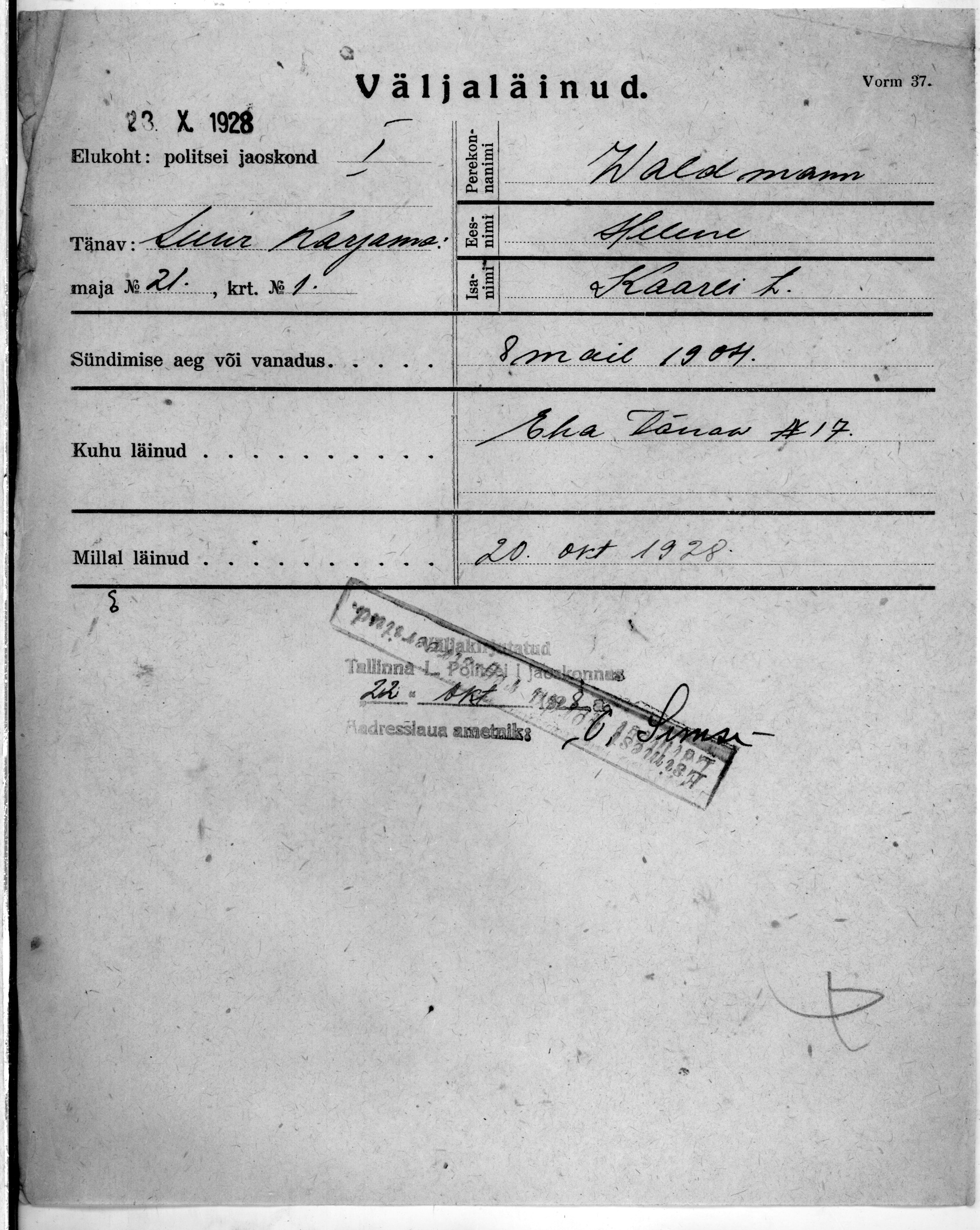 Waldmann, Helene, Kaarel