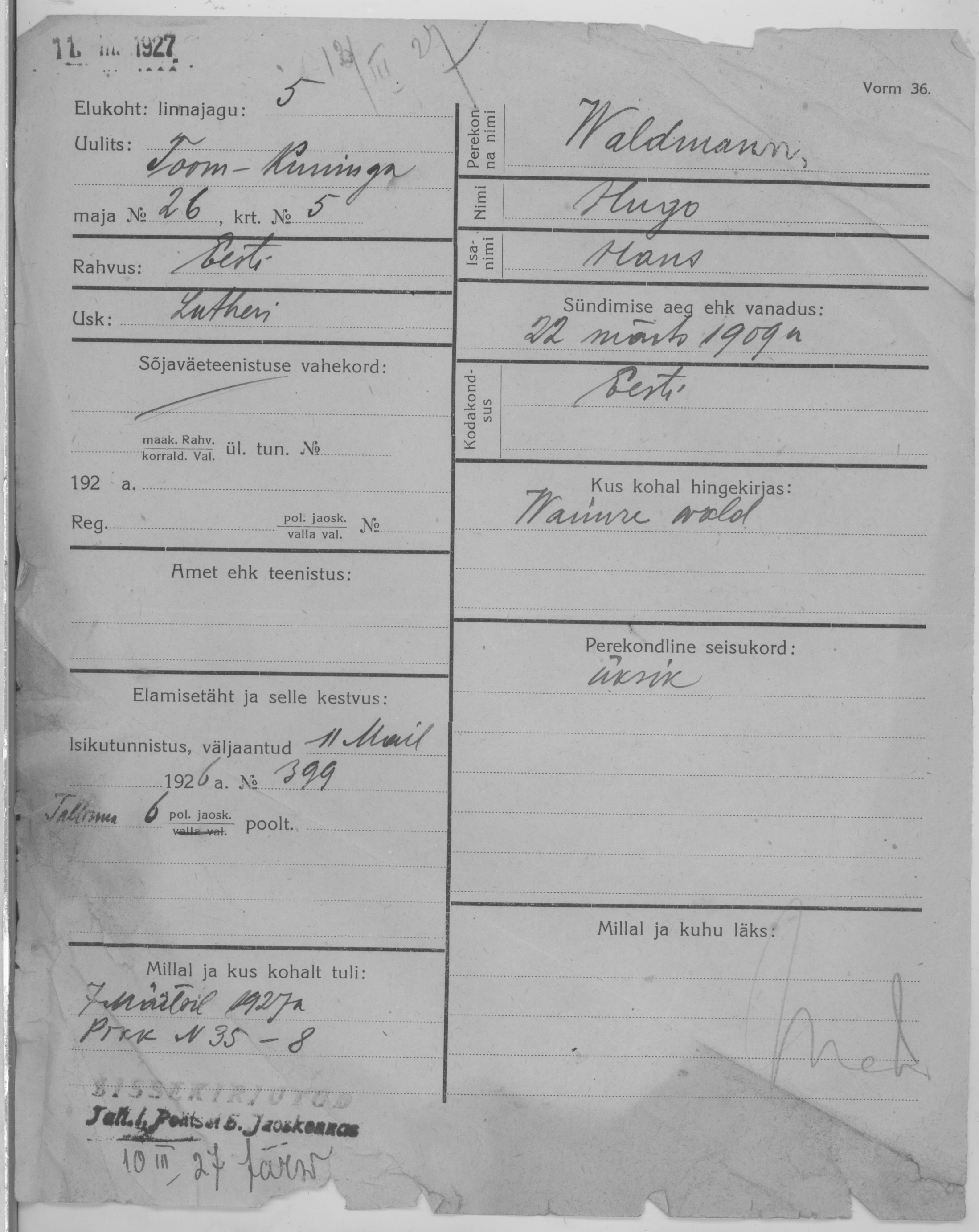 Waldmann, Hugo, Hans