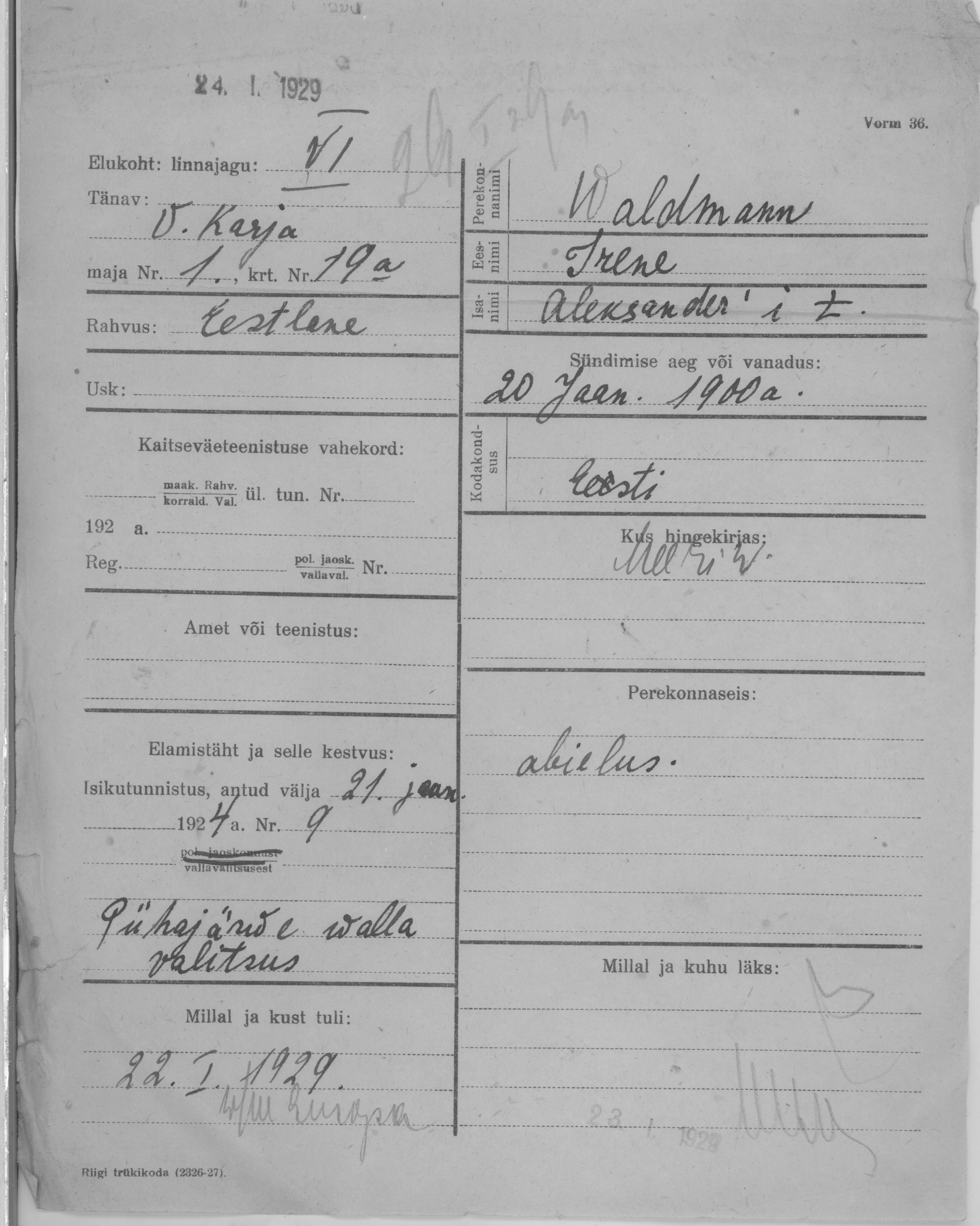 Waldmann, Irene, Aleksander