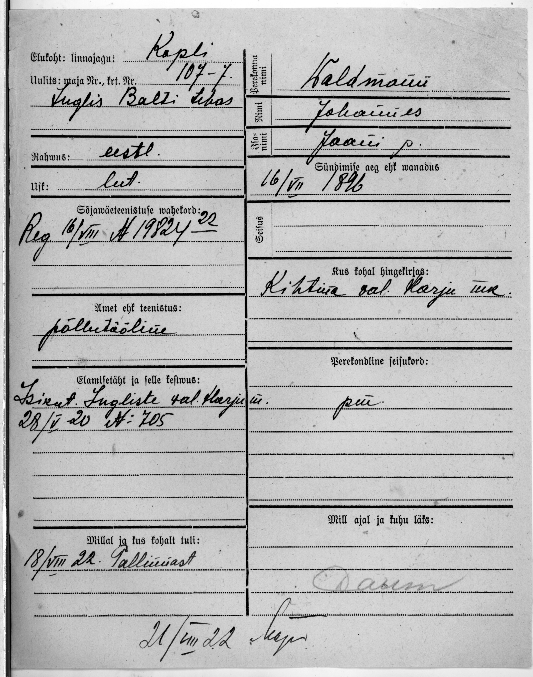 Waldmann, Johannes, Jaan