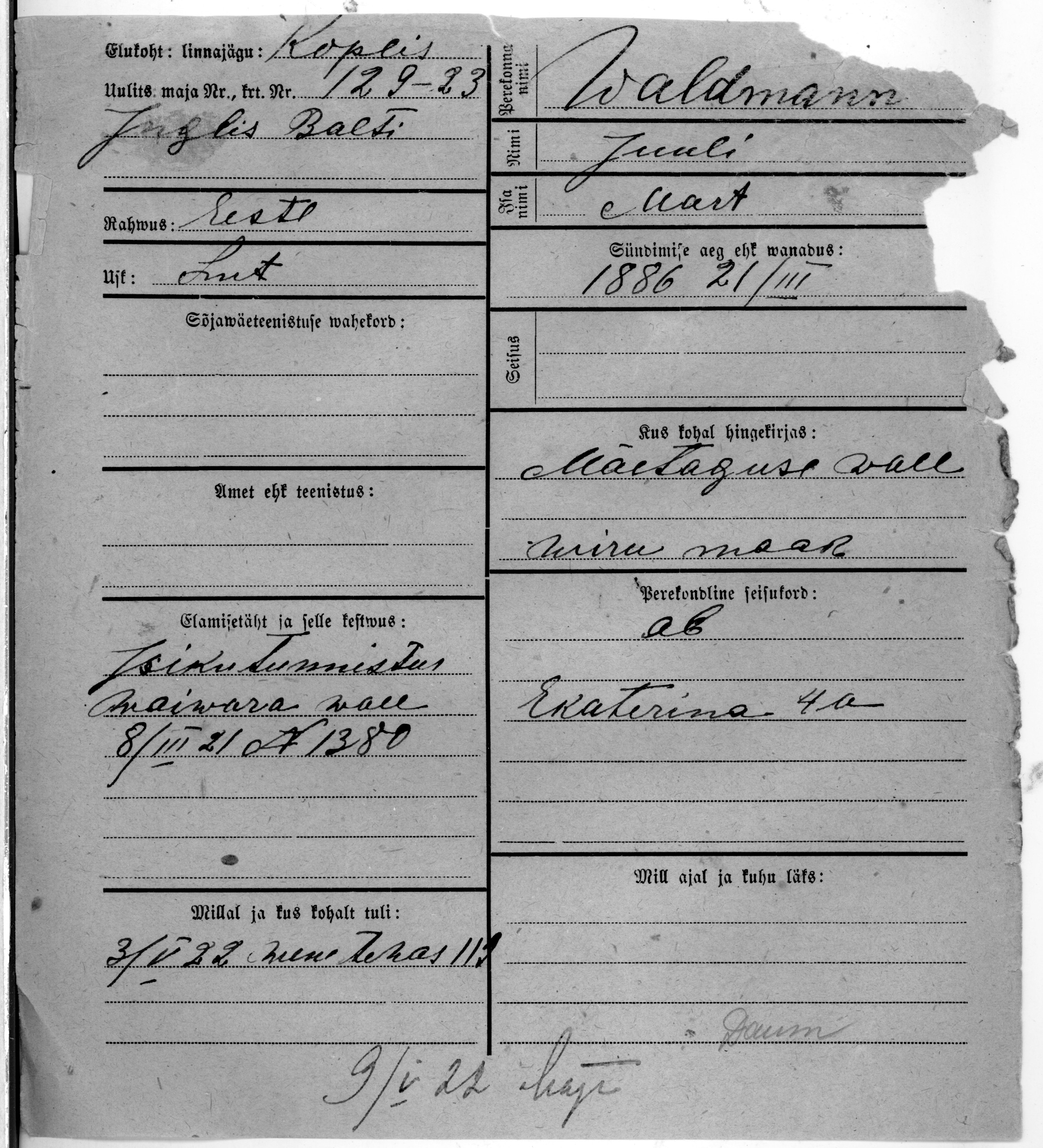 Waldmann, Juuli, Mart