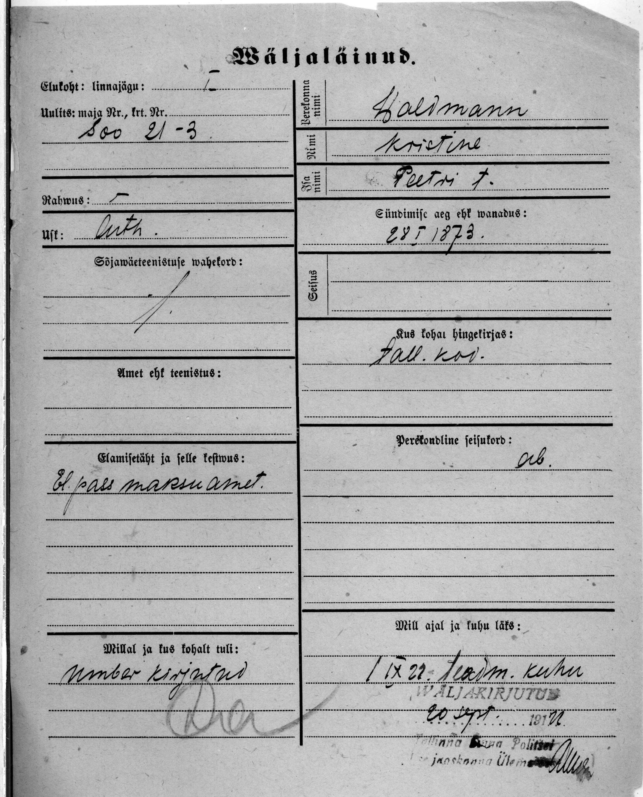 Waldmann, Kristine, Peeter