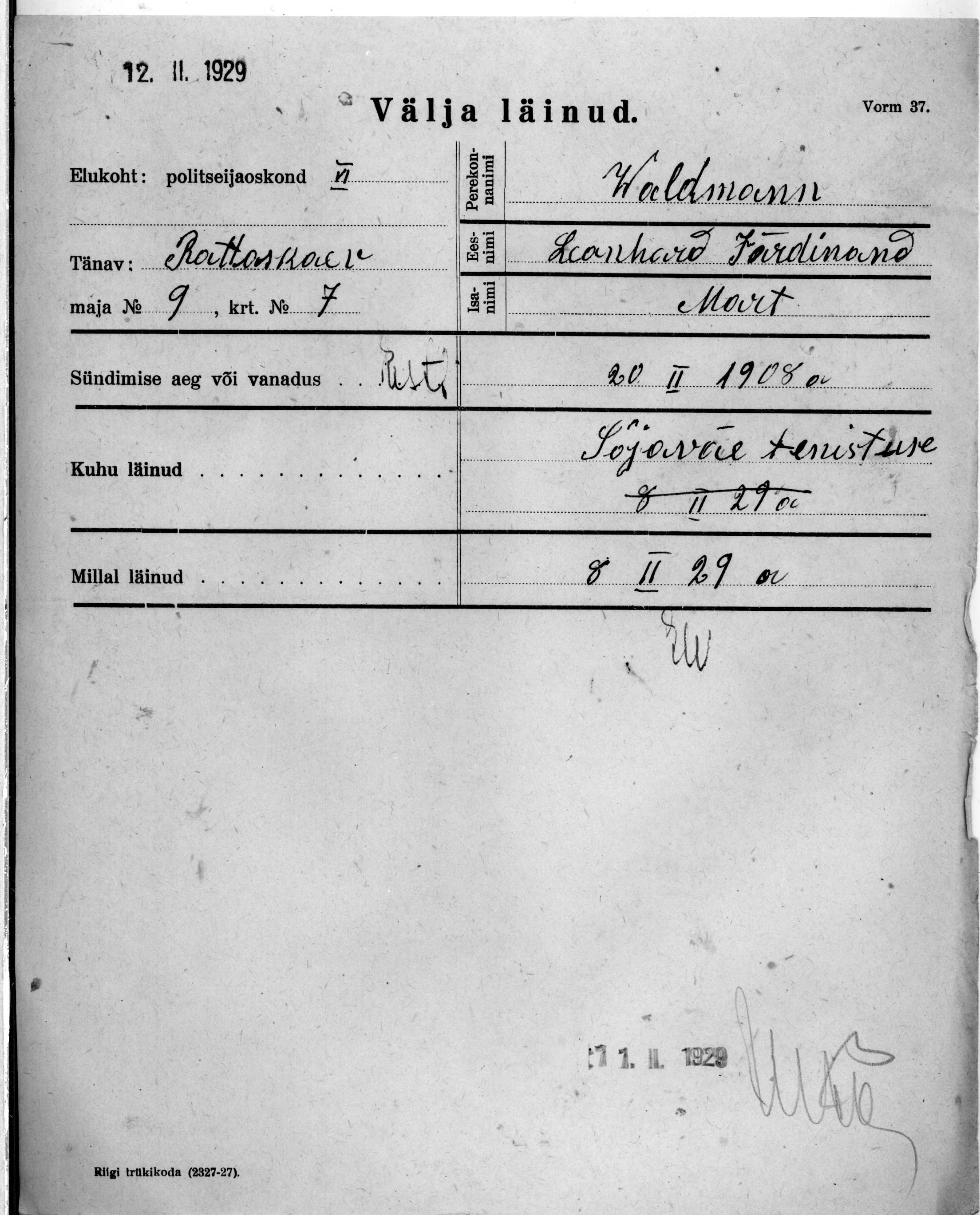 Waldmann, Leonhard ferdinand, Mart