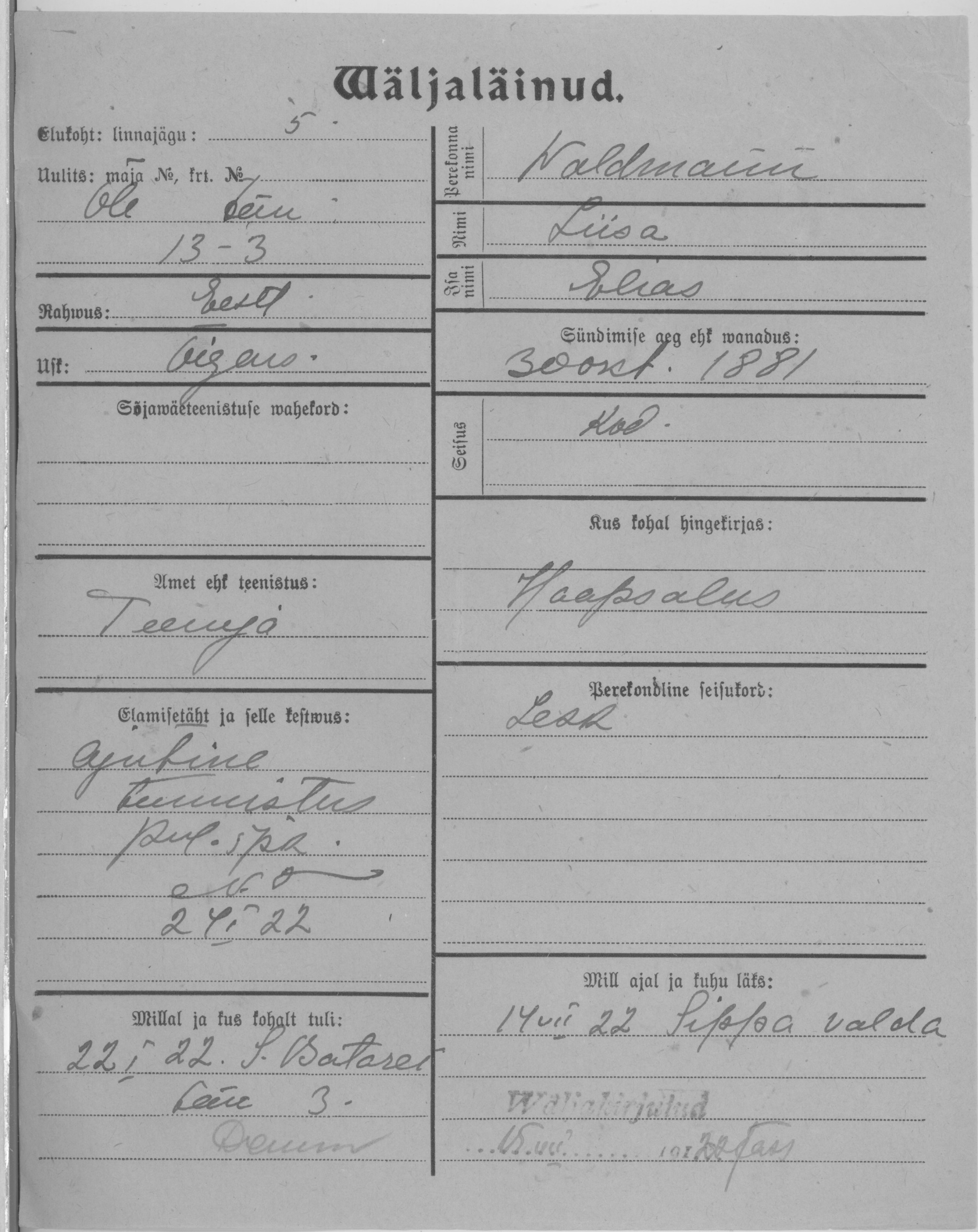 Waldmann, Liisa, Elias