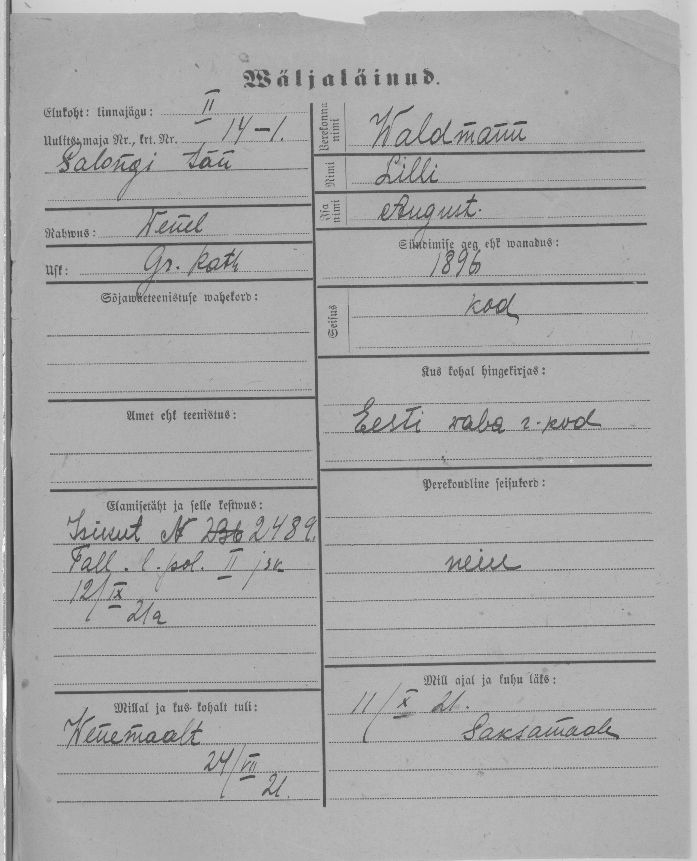 Waldmann, Lilli, August