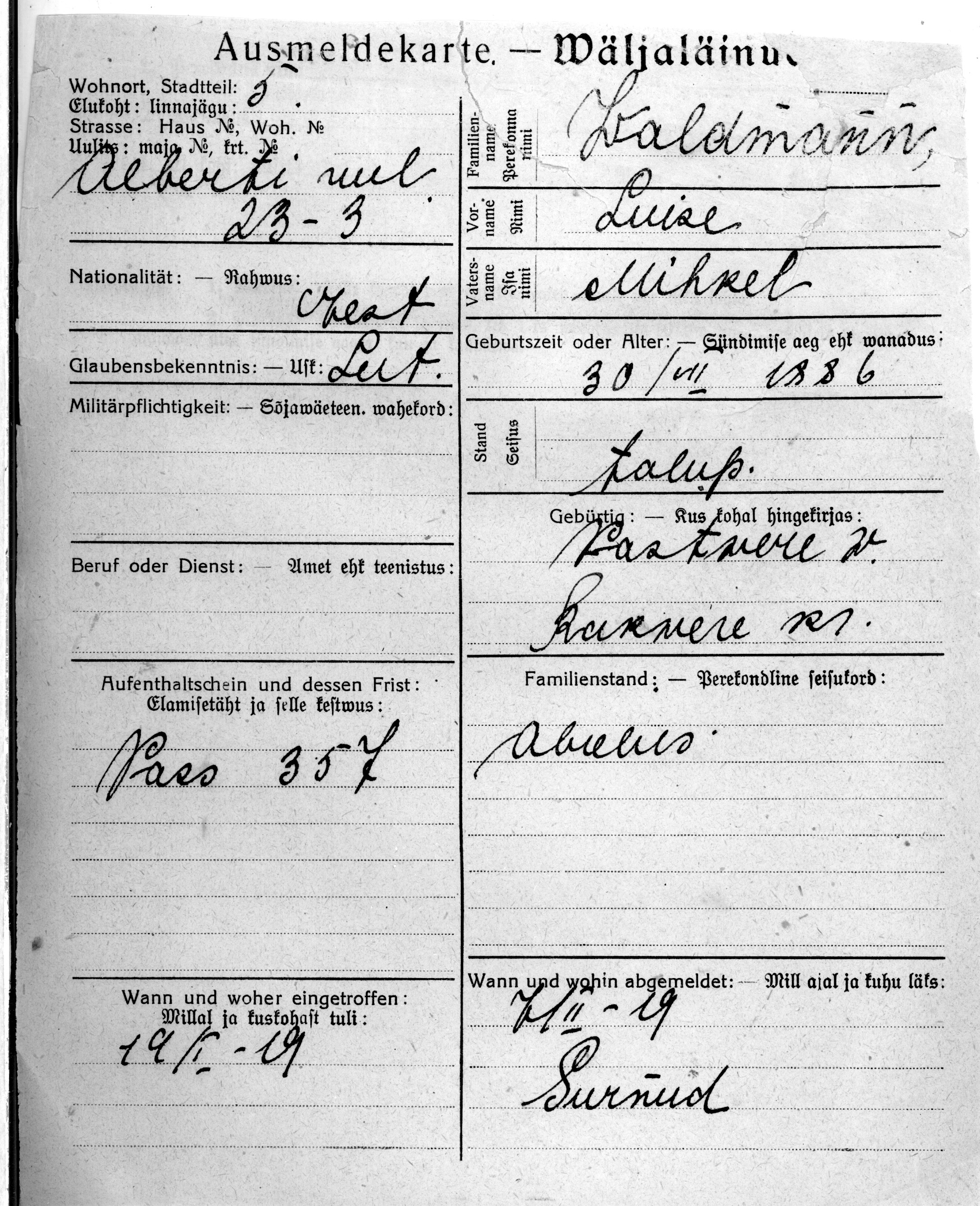 Waldmann, Luise, Mihkel