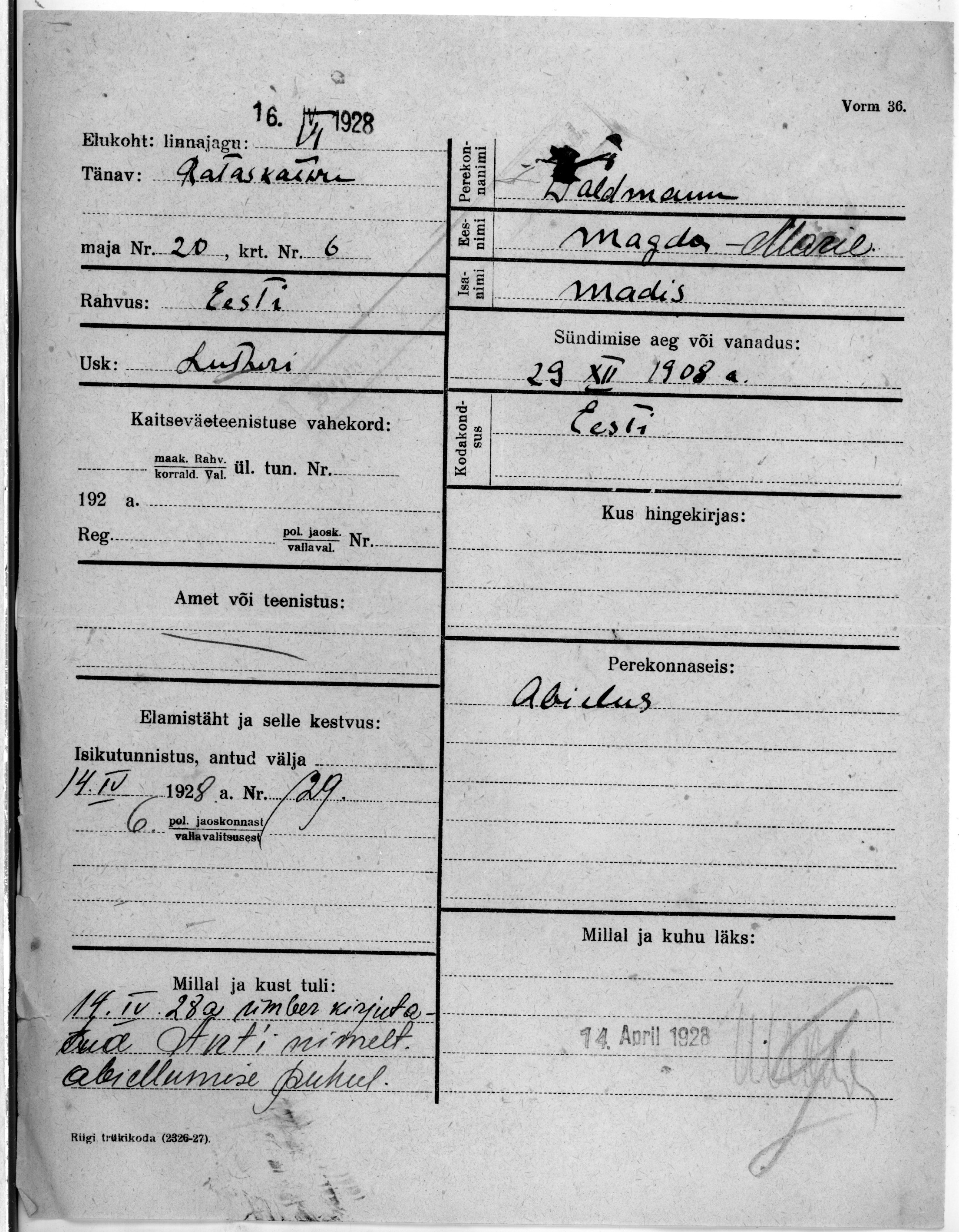 Waldmann, Magda-Marie, Madis