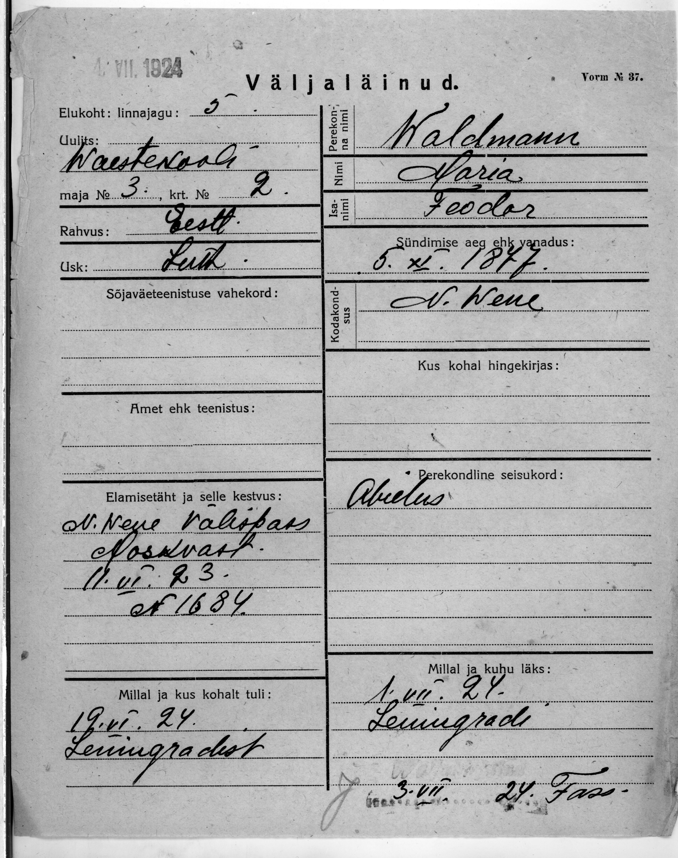 Waldmann, Maria, Feodor