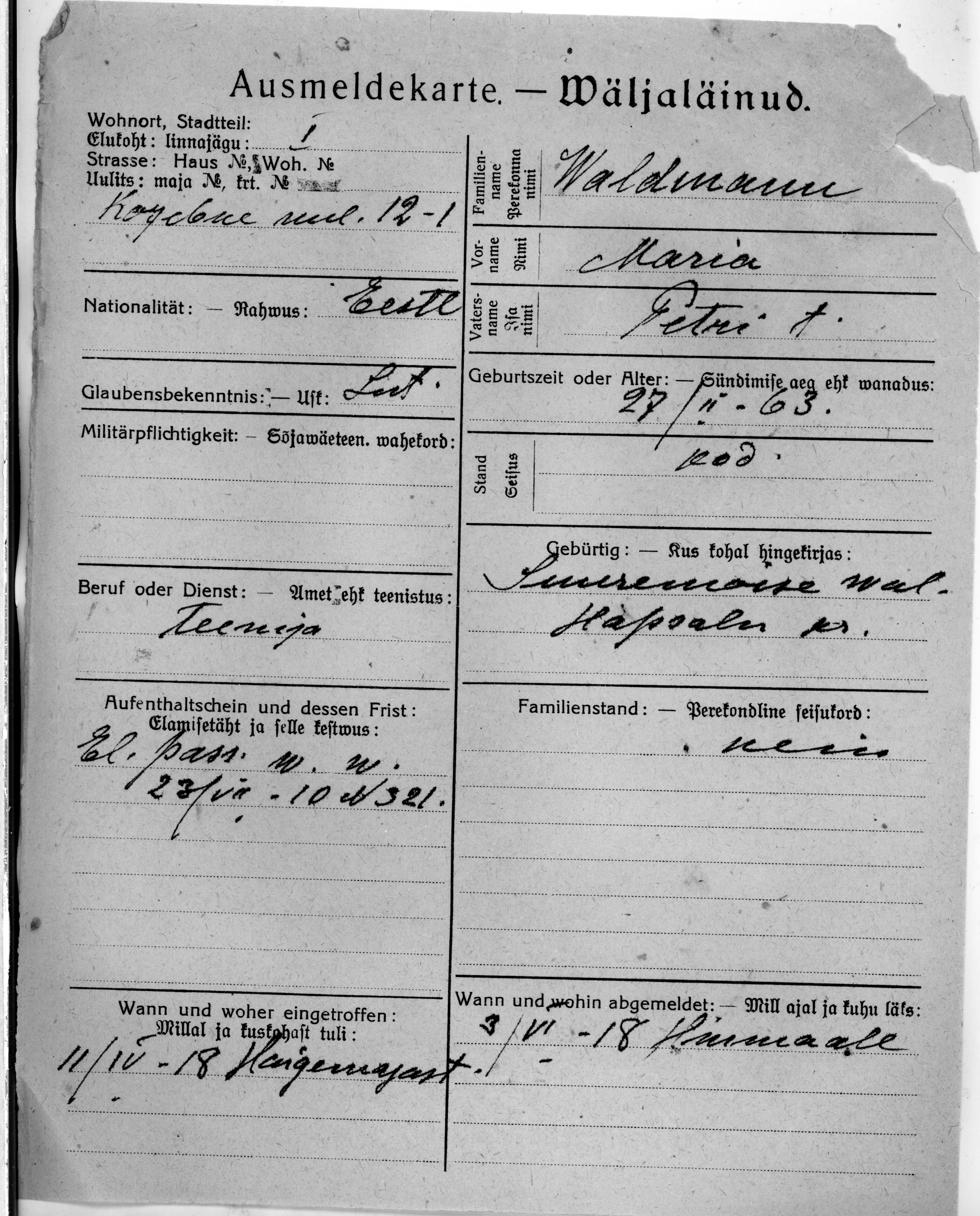 Waldmann, Maria, Petr