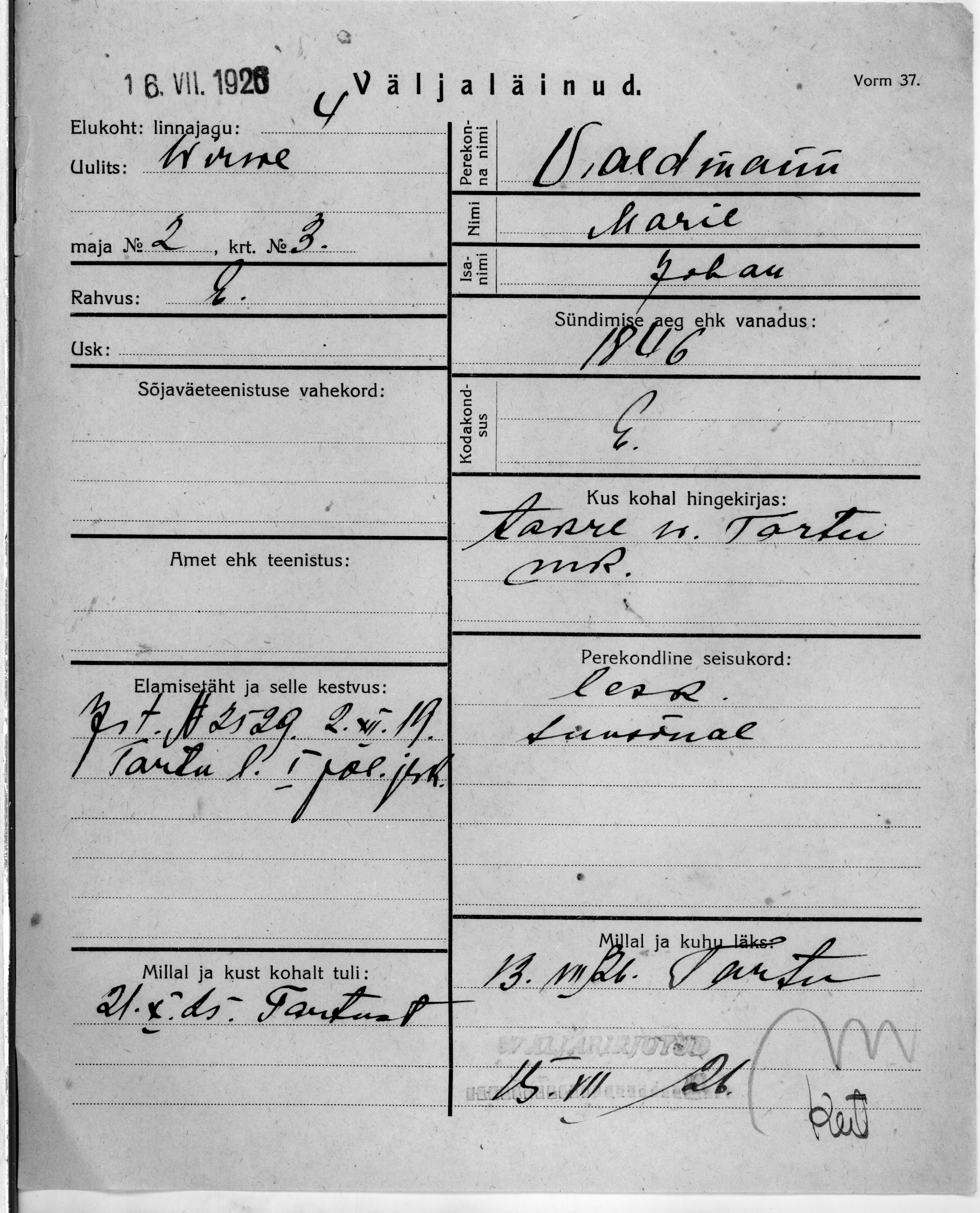 Waldmann, Marie, Johan